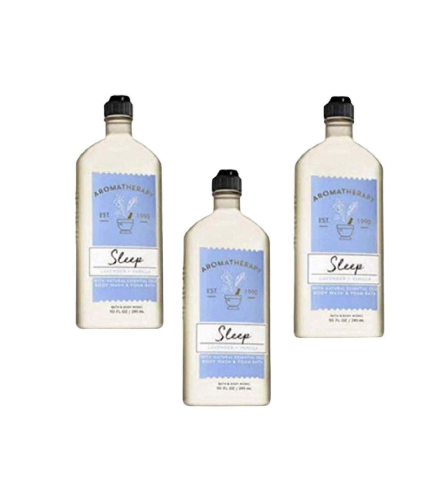 Bath & Body Works Aromatherapy Sleep Lavender Vanilla Body Wash & Foam Bath 10 Fl Oz Each (3 Pack) Sleep 10 Fl Oz (Pack of 3)