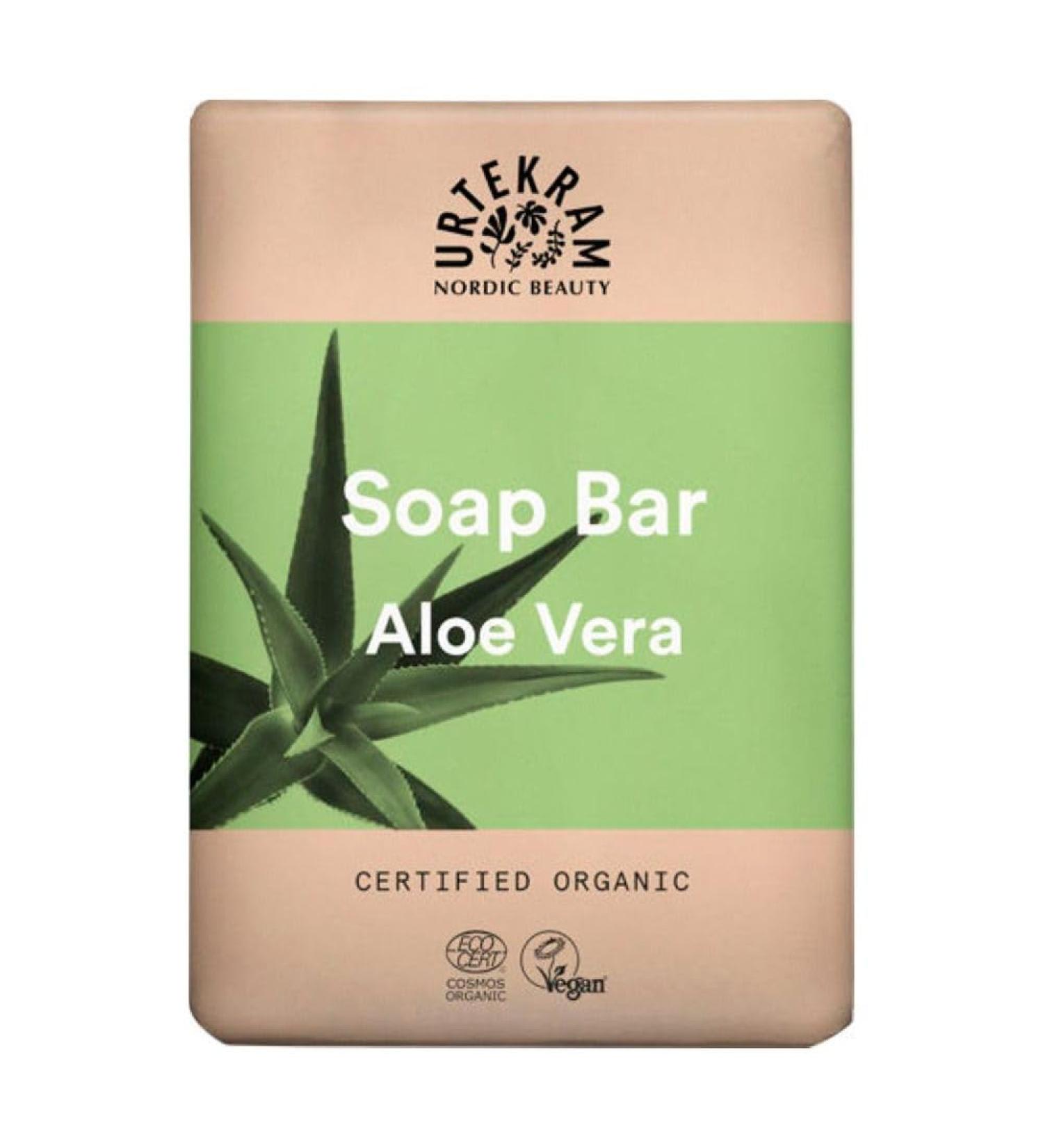 Urtekram Savon Solide Aloe Vera - 100g - Savon Naturel Doux l'Aloe Vera Bio - 99 9% d'Ingr dients Naturels - Sans Huile de Palme - Hydratant - Vegan - Pour Tous Types de Peau Aloe vera 100 g (Lot de 1)