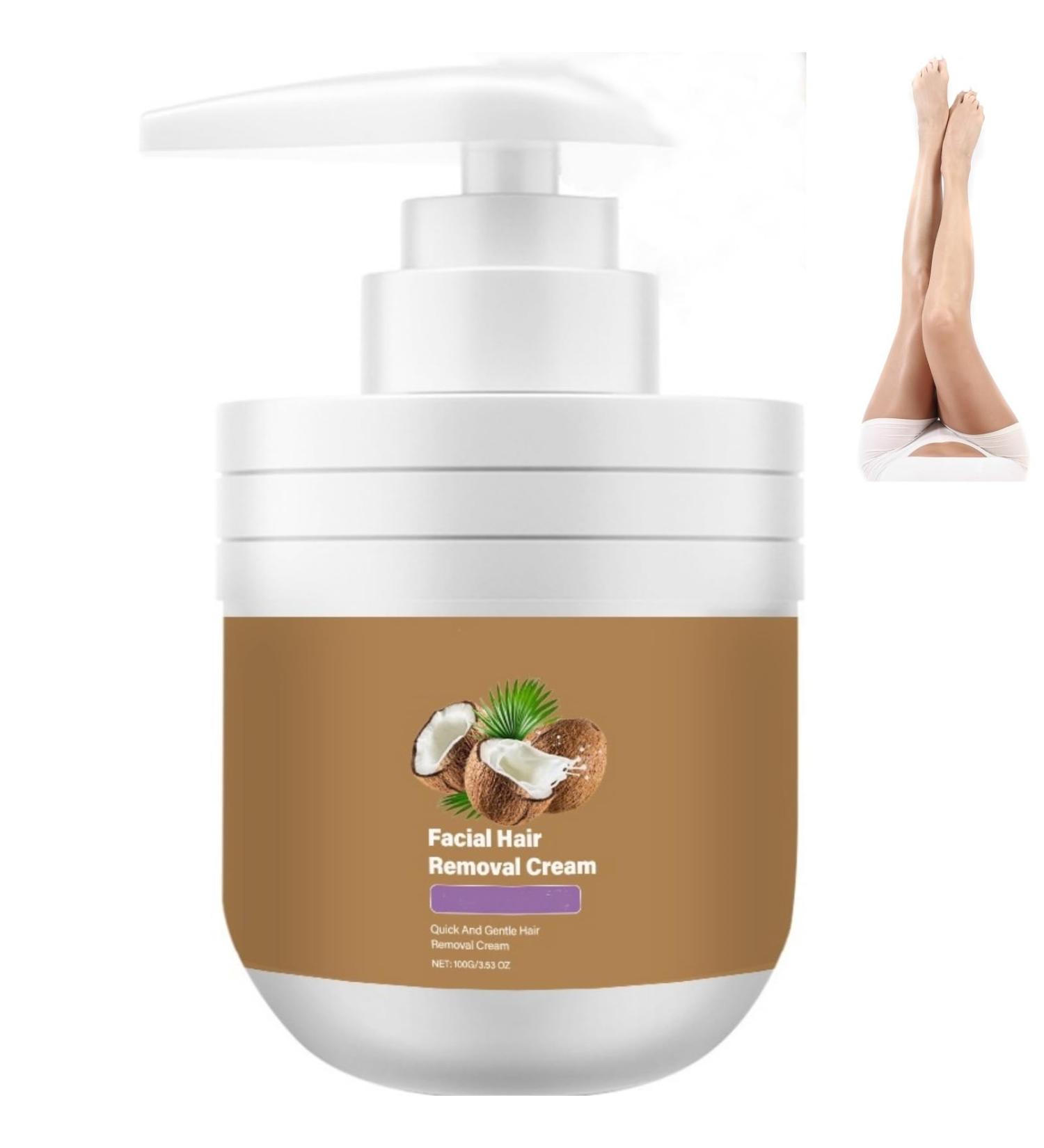  ZHJZGS Coconut-based facial hair removal cream - Gentle and effective hair removal for sensitive skin and upper lip chin pubic and bikini hair face and body for - Buy Online on GoSupps.com