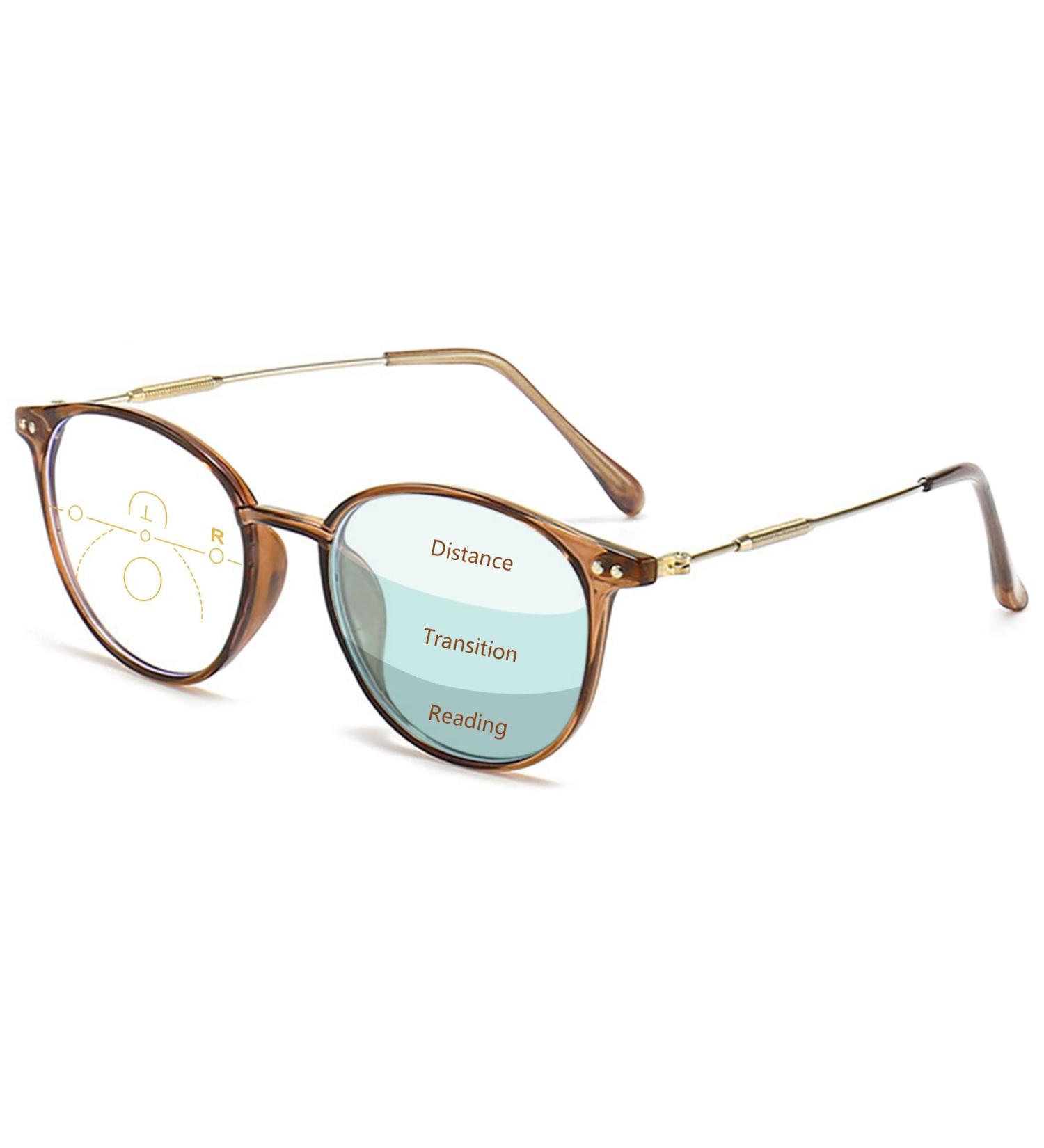 Buy Lanomi Multifocal Reading Glasses with Blue Light Filter | UV400 Protection | Round Design | 3.0 Diopters for Men & Women - Buy Online on GoSupps.com