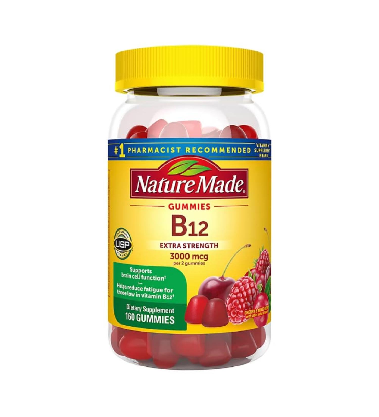 Nature Made B12 Gummies Extra Strength 3000 MCG PER 2 Gummies (160 CT) - Buy Online on GoSupps.com