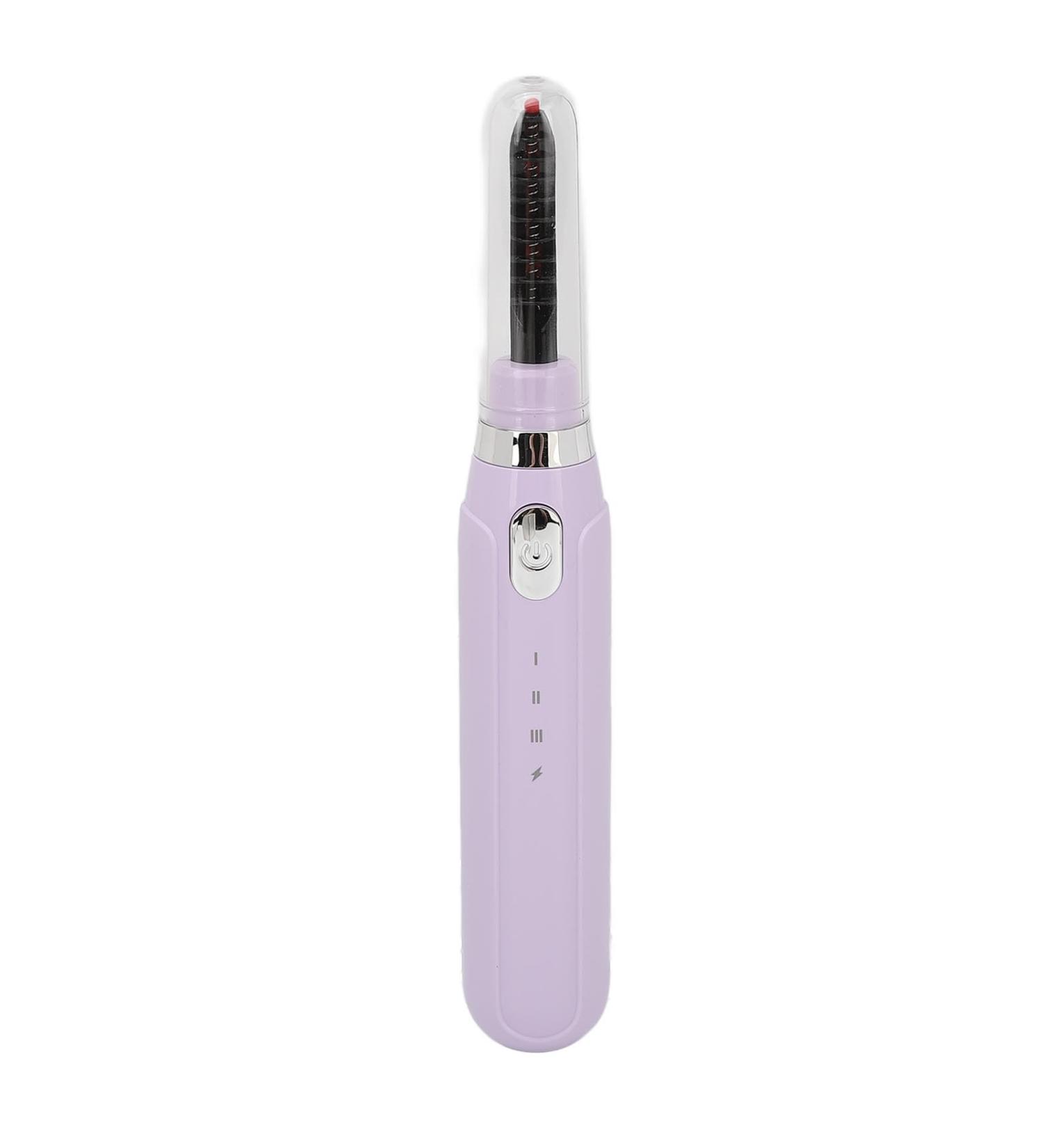 Heated Eyelash Curler Professional Intelligent Electric Heated Eyelash Curler with 3 Temperature Settings Compact Lightweight Thick Curly Slender Beauty for Women (Purple) - Buy Online on GoSupps.com