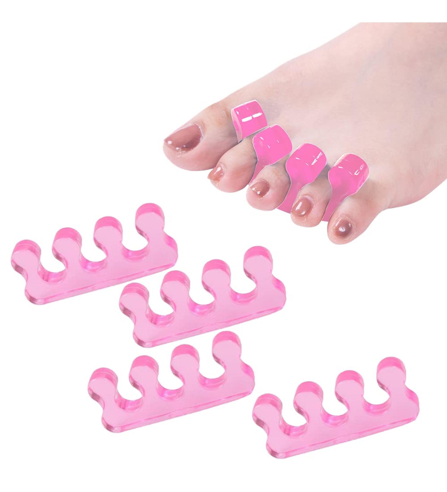 ZaxSota Pedicure Toe Separators - Washable Toe Spacers for Nail Polish, Orthopedic Bunion Relief - 2 Pairs Pink - Buy Online on GoSupps.com