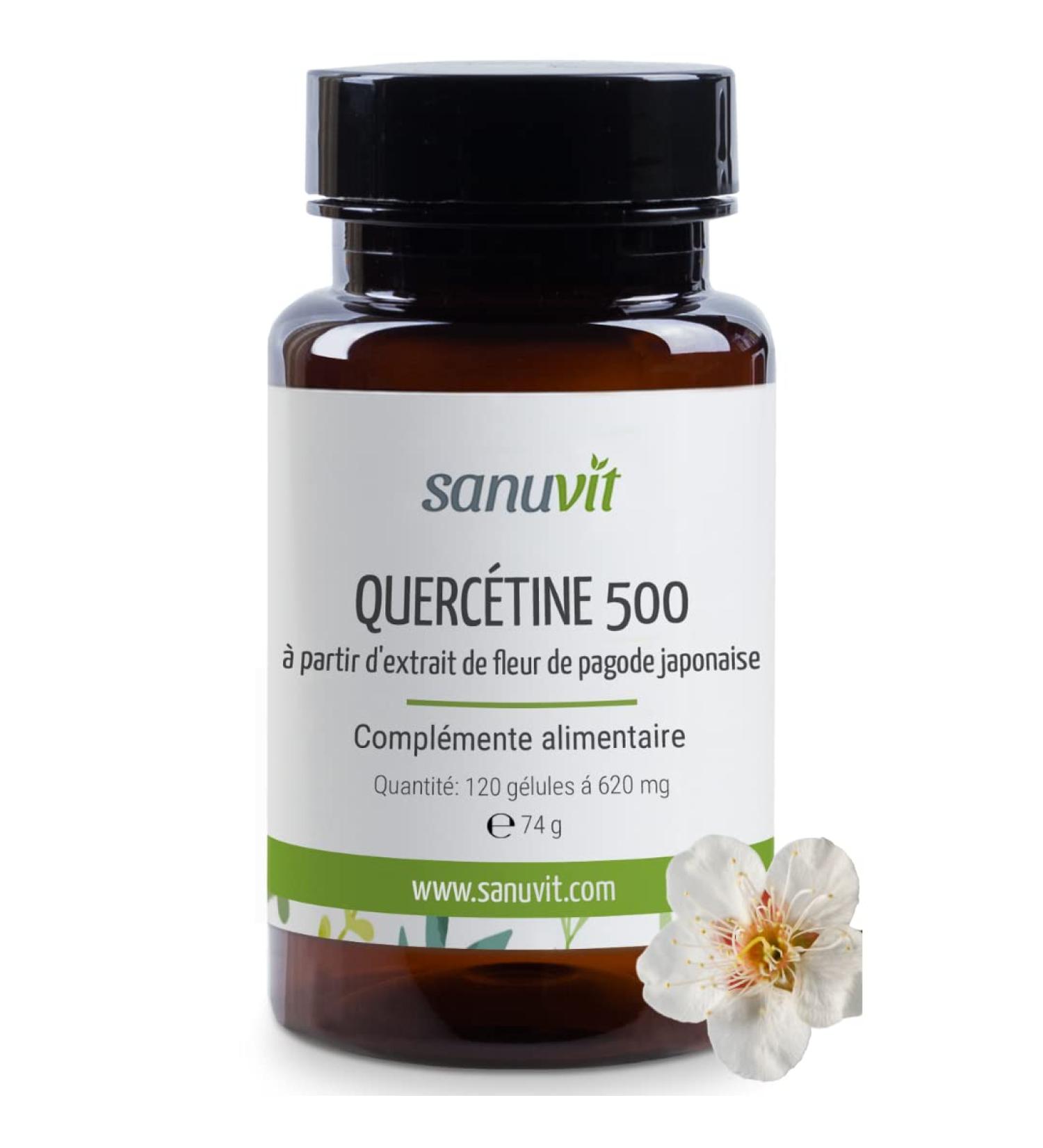 Sanuvit - Quercetin 500 mg capsules | High dose | High bioavailability and tolerability | Vegan | 120 capsules - Buy Online on GoSupps.com