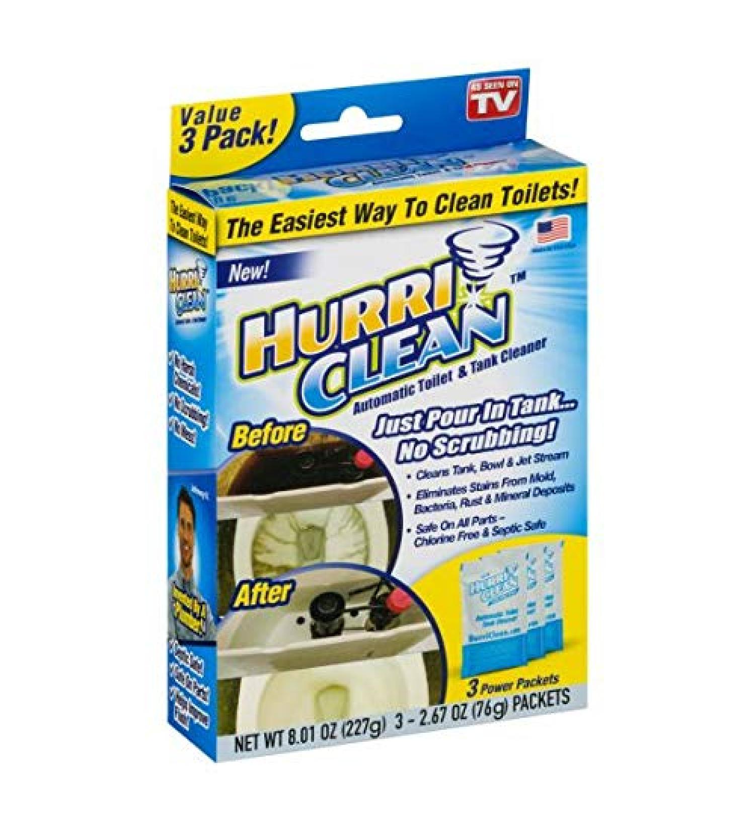 Hurriclean HC-MO48 Deluxe 3-Pack Automatic Toilet Tank Cleaner - New and Improved, No Scrubbing Required - Buy Online on GoSupps.com