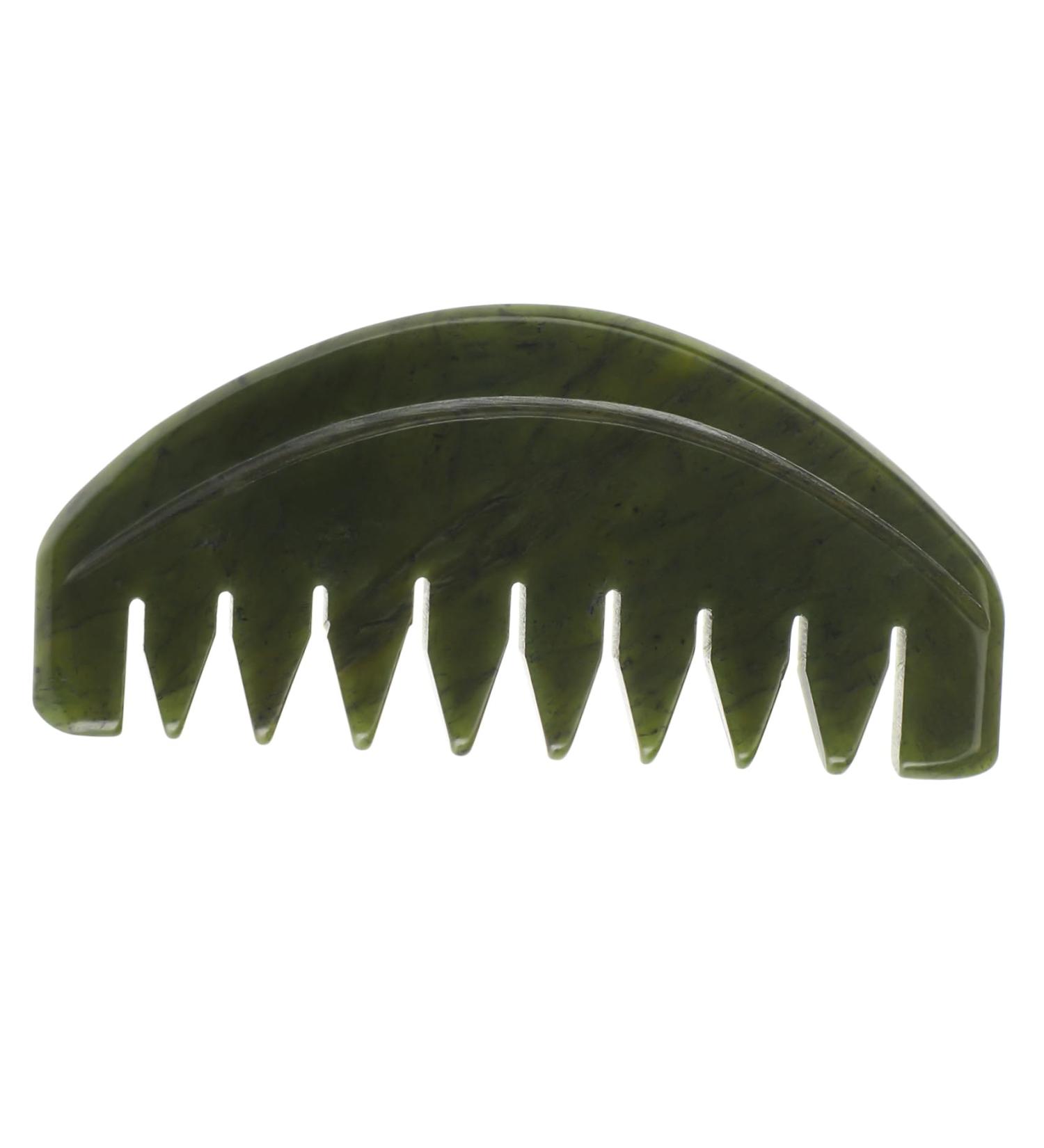 Frcolor 4 Portable Jade Gua Sha Comb | Handmade Beauty Tool for Hairdresser & Massage | Natural Jade Hair Comb for Women - Buy Online on GoSupps.com