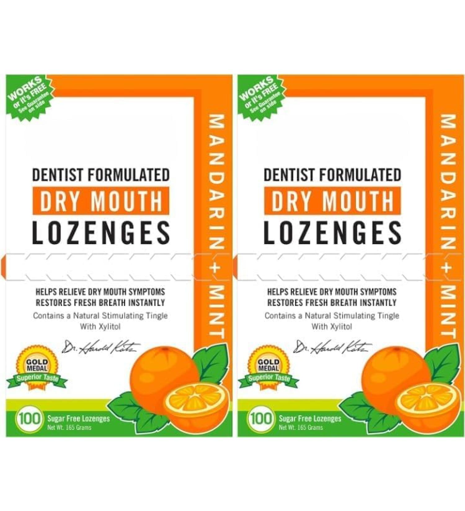 Dry Mouth Lozenges 100 Count Mandarin Mint Flavor Pack of 2 - Buy Online on GoSupps.com
