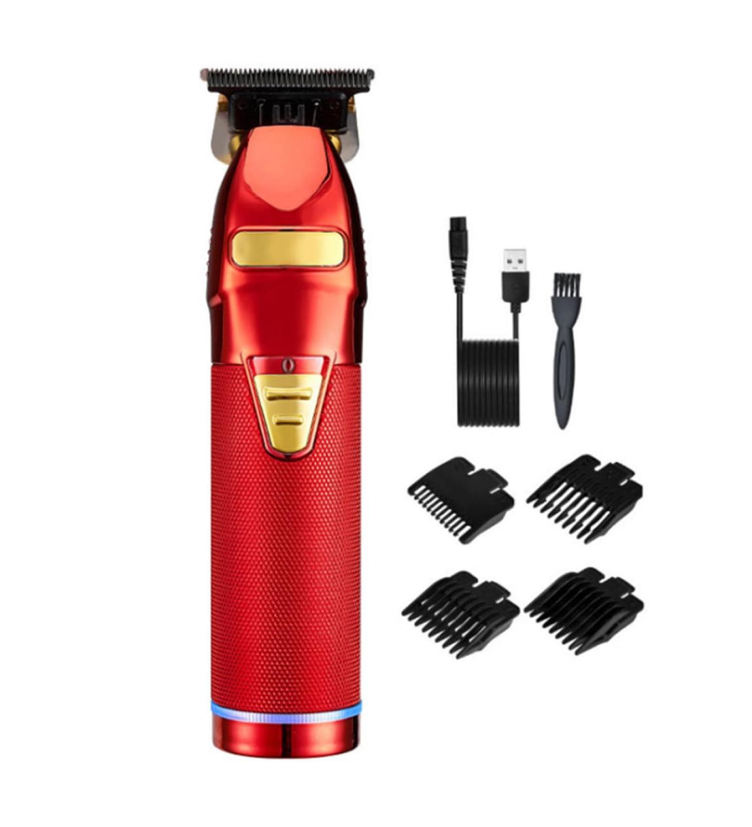 USB Rechargeable Hair Clippers & Beard Trimmer | Electric Grooming Kit for Men - Red - Buy Online on GoSupps.com