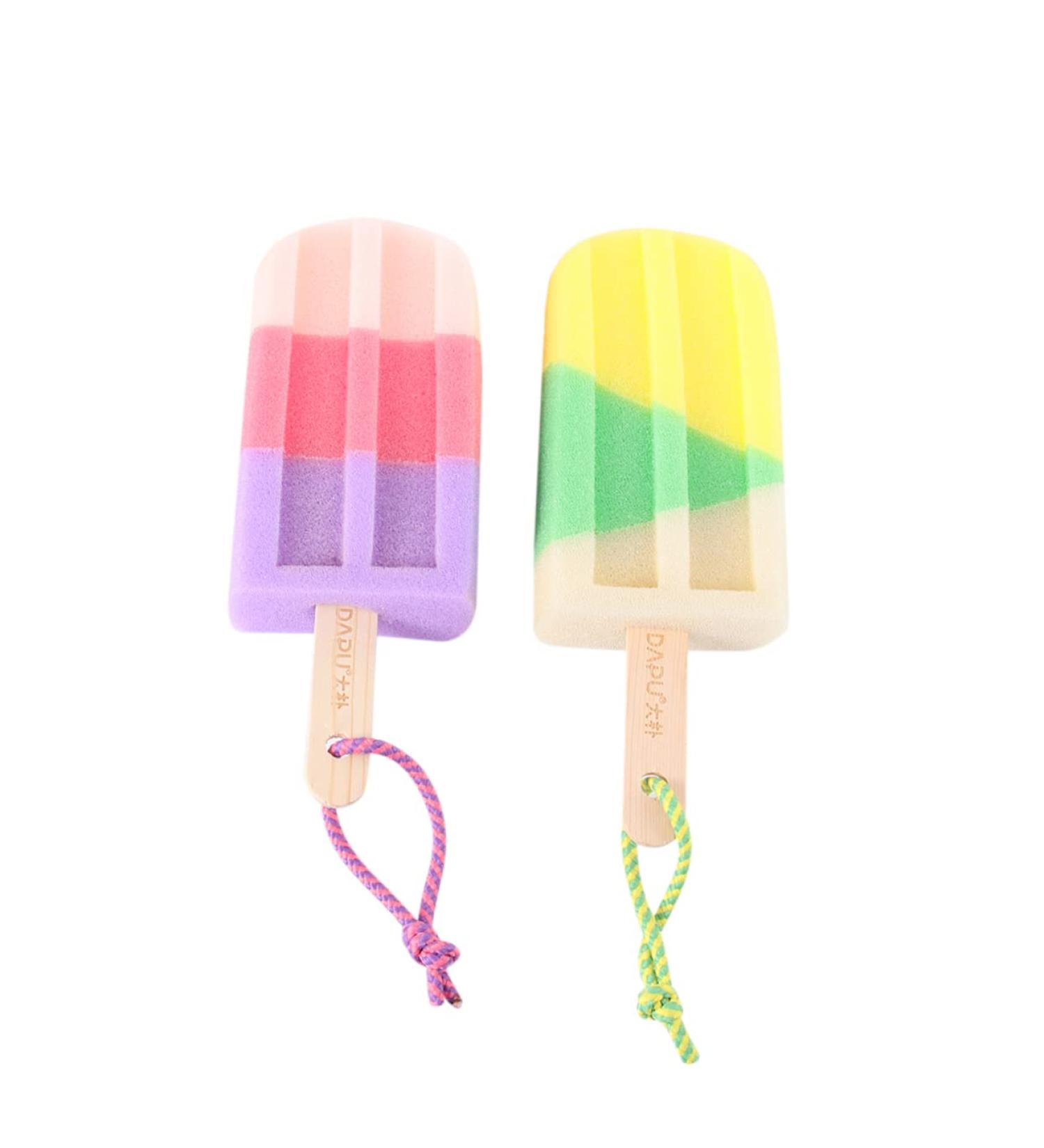 Hemoton 2pcs Kids Bath Sponge Set - Silicone Body Scrubbers for Shower and Bath - Includes Face Scrubber and Popsicle Foam Sponge - Bathing Towel and Foot Scrubber - All-in-One Bathing Kit - Buy Online on GoSupps.com