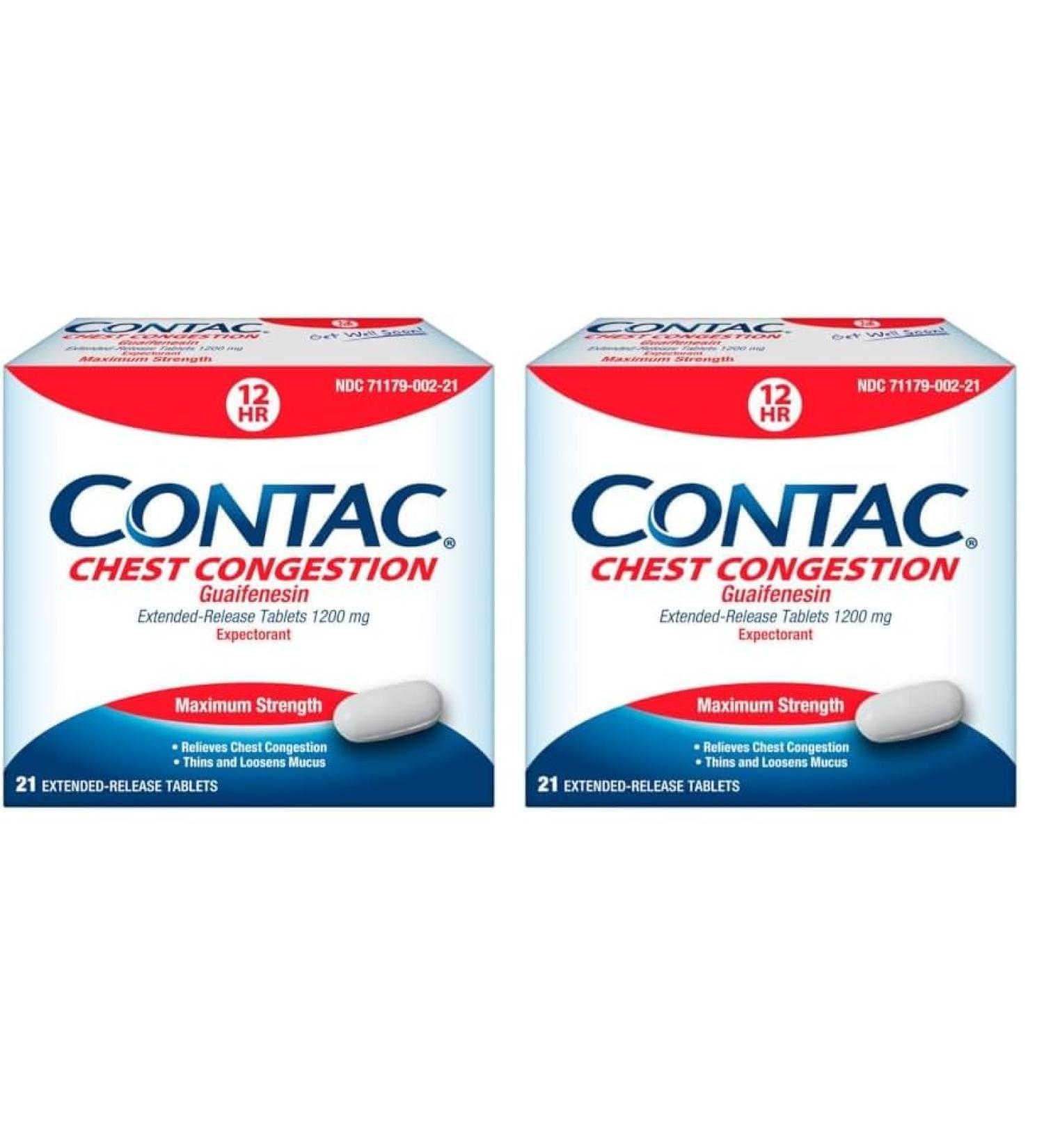 Contac Guaif 1200mg - 21ct Pack of 2 | Fast International Shipping - Buy Online on GoSupps.com