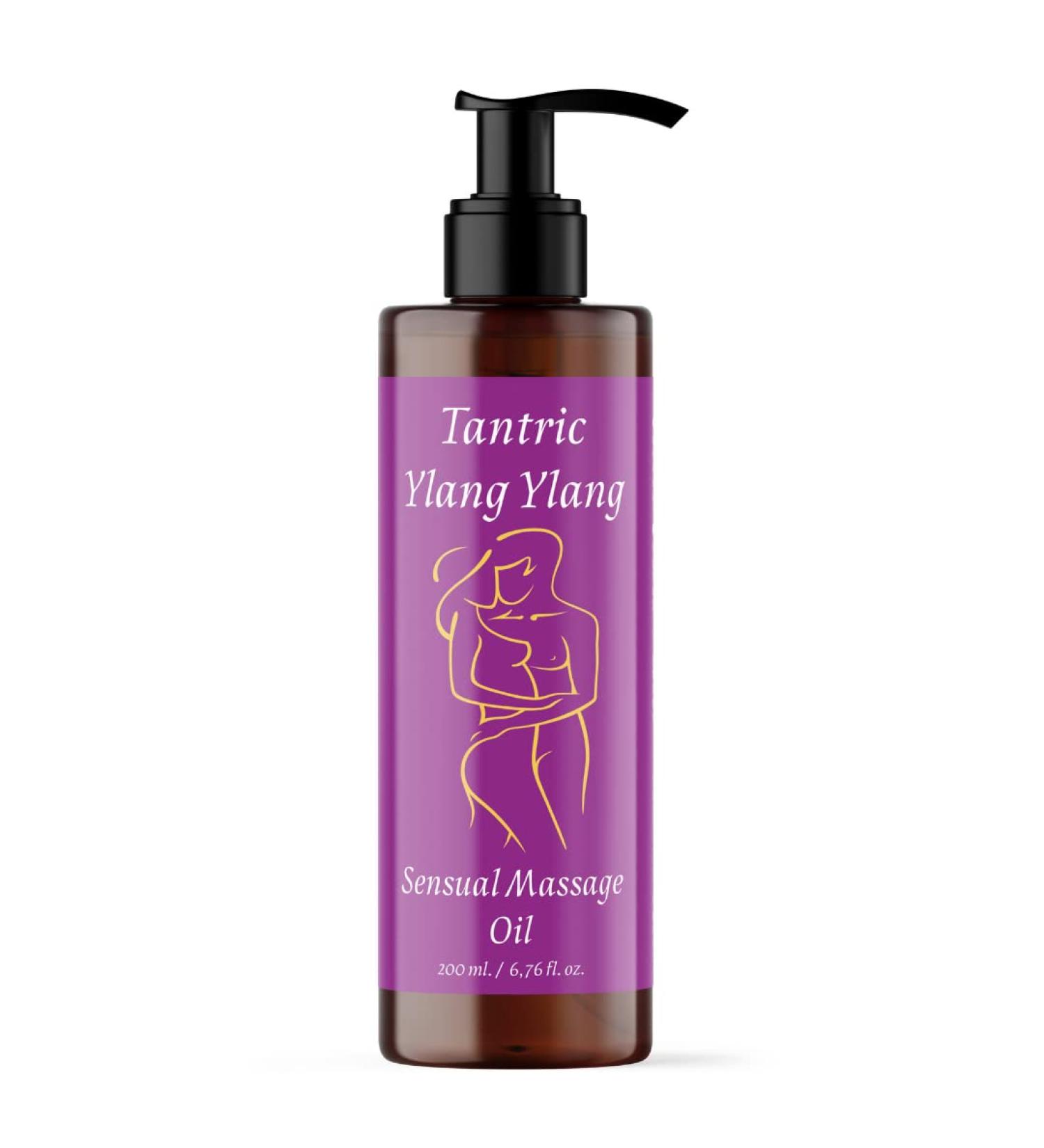 Sensual Tantra Massage Oil - Ylang Ylang Bio Oil 200ml | Premium Body Massage Oil for Relaxing & Enjoyable Massages - Buy Online on GoSupps.com