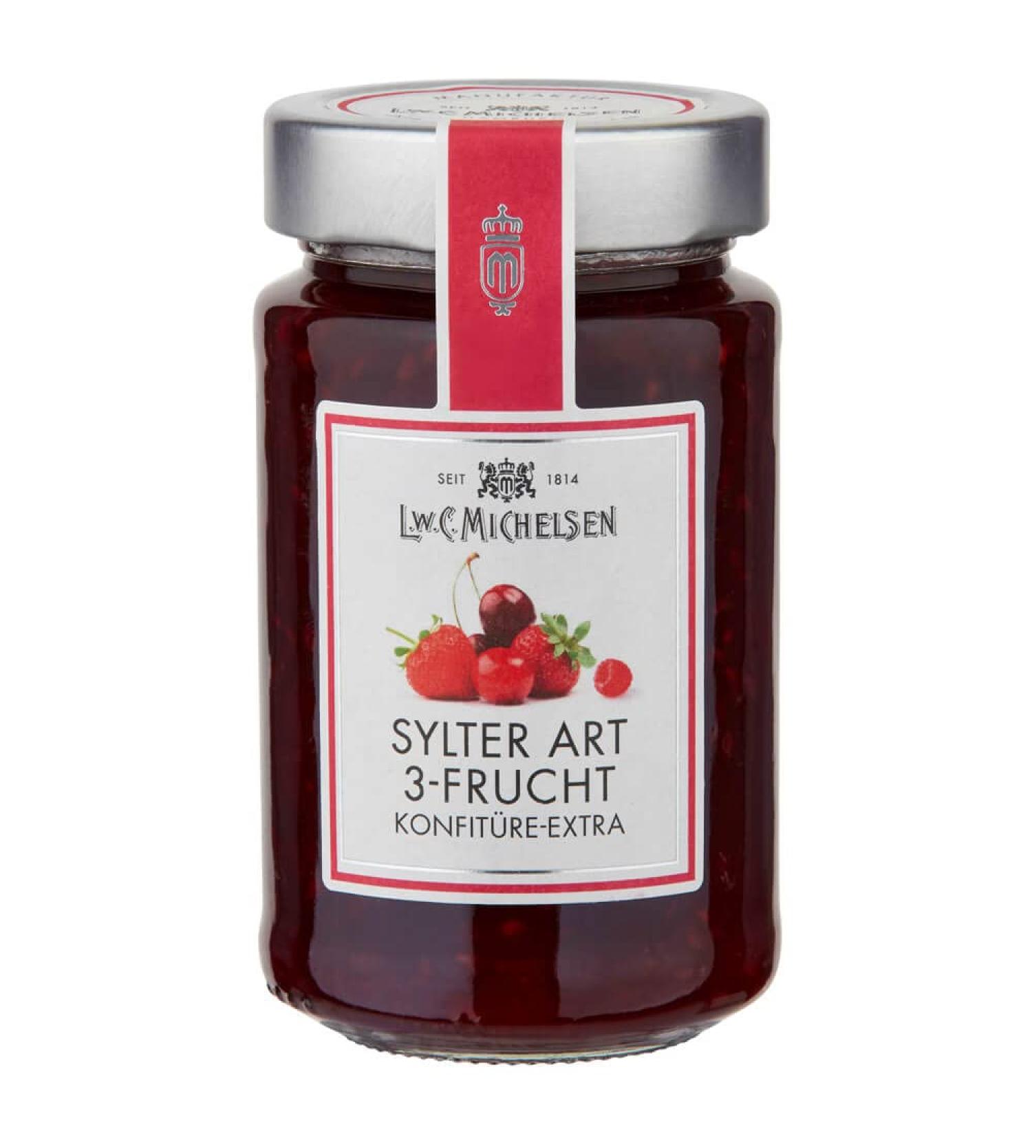 L.W.C. Michelsen 3-Fruit Confiture Sylter Art - Extra (280g) | Premium Sweet & Fruity Jelly | Authentic Sylt Recipe | Pure Natural Goodness - Buy Online on GoSupps.com