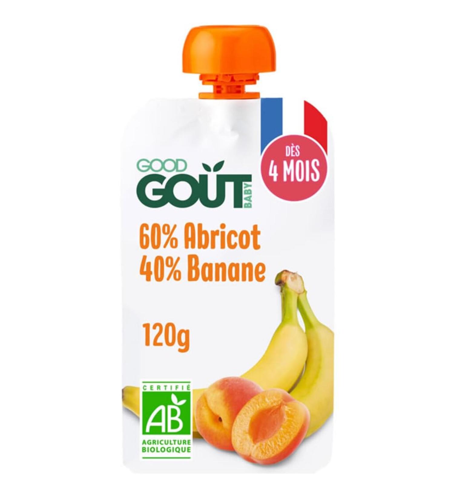 GOOD GOUT Dessert banane et abricot d s 4 mois bio 120 g
