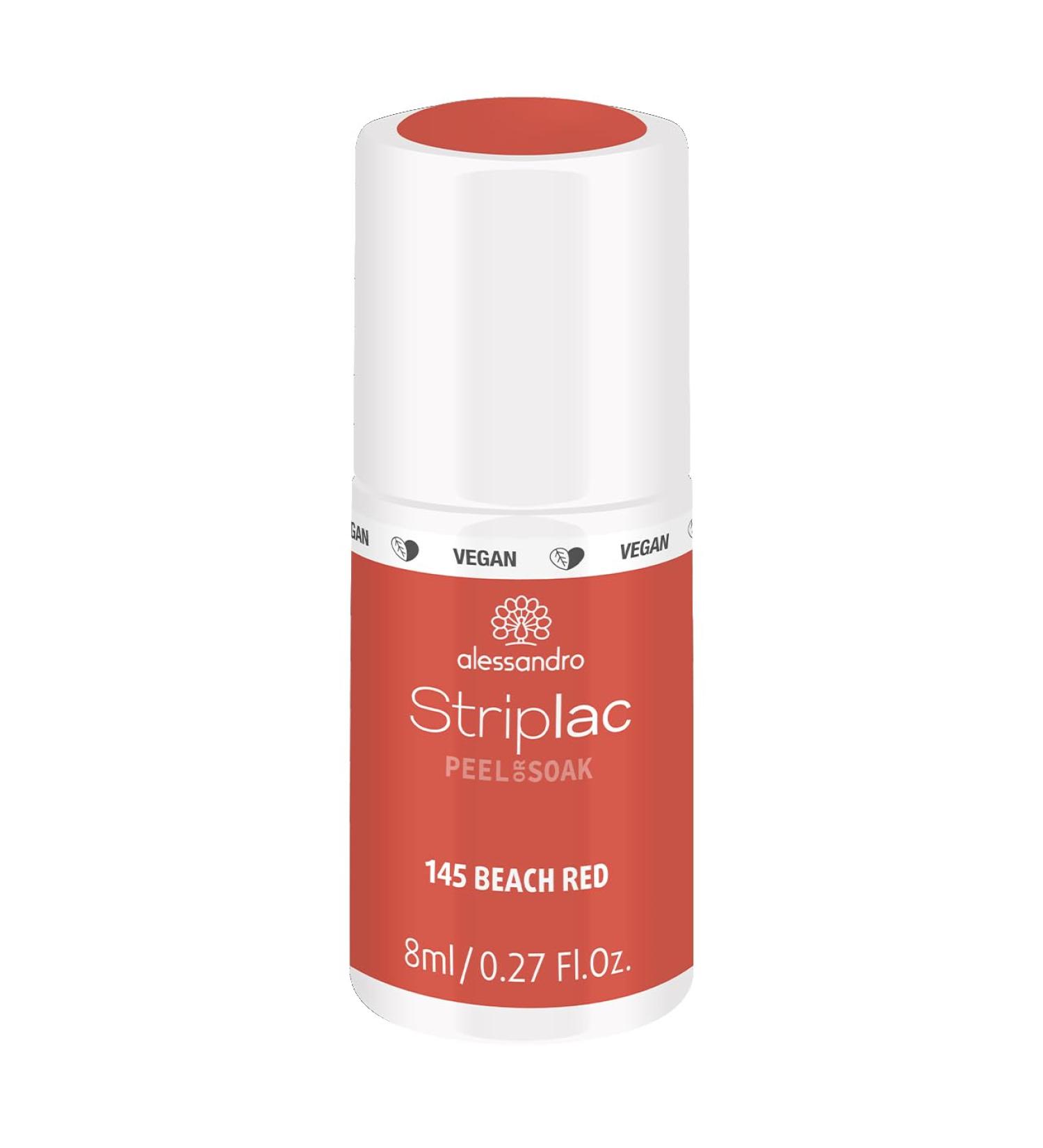 Alessandro Striplac UV Nail Polish Beach Red | Long-Lasting Peel-Off Vegan | 8ml - Buy Online on GoSupps.com