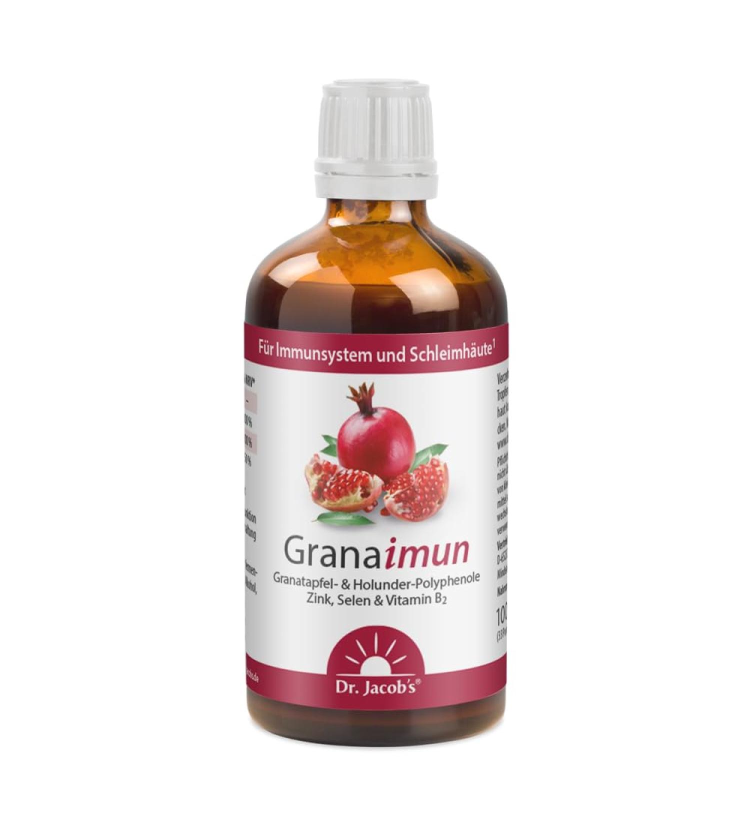 Grananun by Dr. Jacobs 100ml - Zinc Selenium & Vitamin B2 for Immune Support Cell Protection & Mucous Membranes - 33 Portions - Buy Online on GoSupps.com
