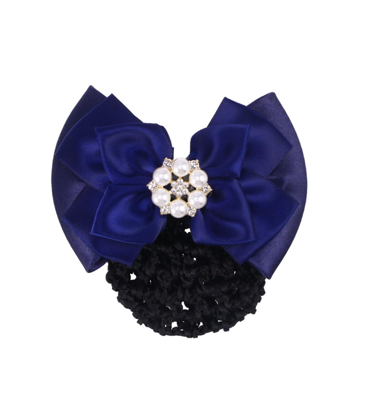 minkissy Pearl Tiara Women Hair Accessories French Barrette Hair Clips Net Hair Snood Crochet Snood Net Bun Cover Bowknot French Hair Clip Elastic Hair Clips Bun Hair Nets Bow Headdress Wig - Buy Online on GoSupps.com