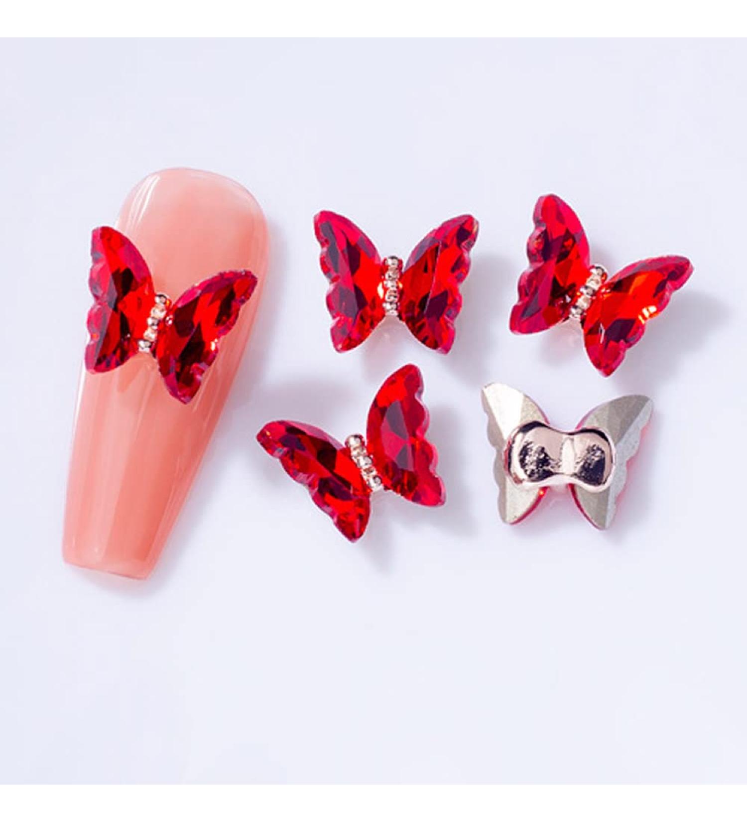 3D Nail Art Rhinestone Crystal AB Butterfly Charms Sparkle Nail Decoration Jewerlry Hand Craft DIY Accessories (MJ21) - Buy Online on GoSupps.com