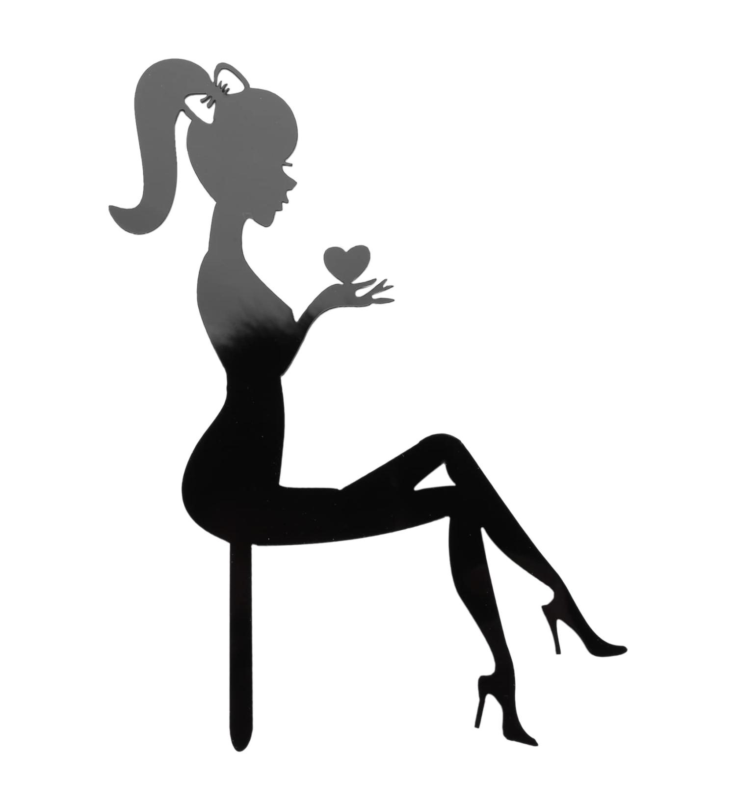 Uinfhyknd Pack of 6 High Heel Girls Birthday Cake Decoration Cake Toppers (Black) - Buy Online on GoSupps.com
