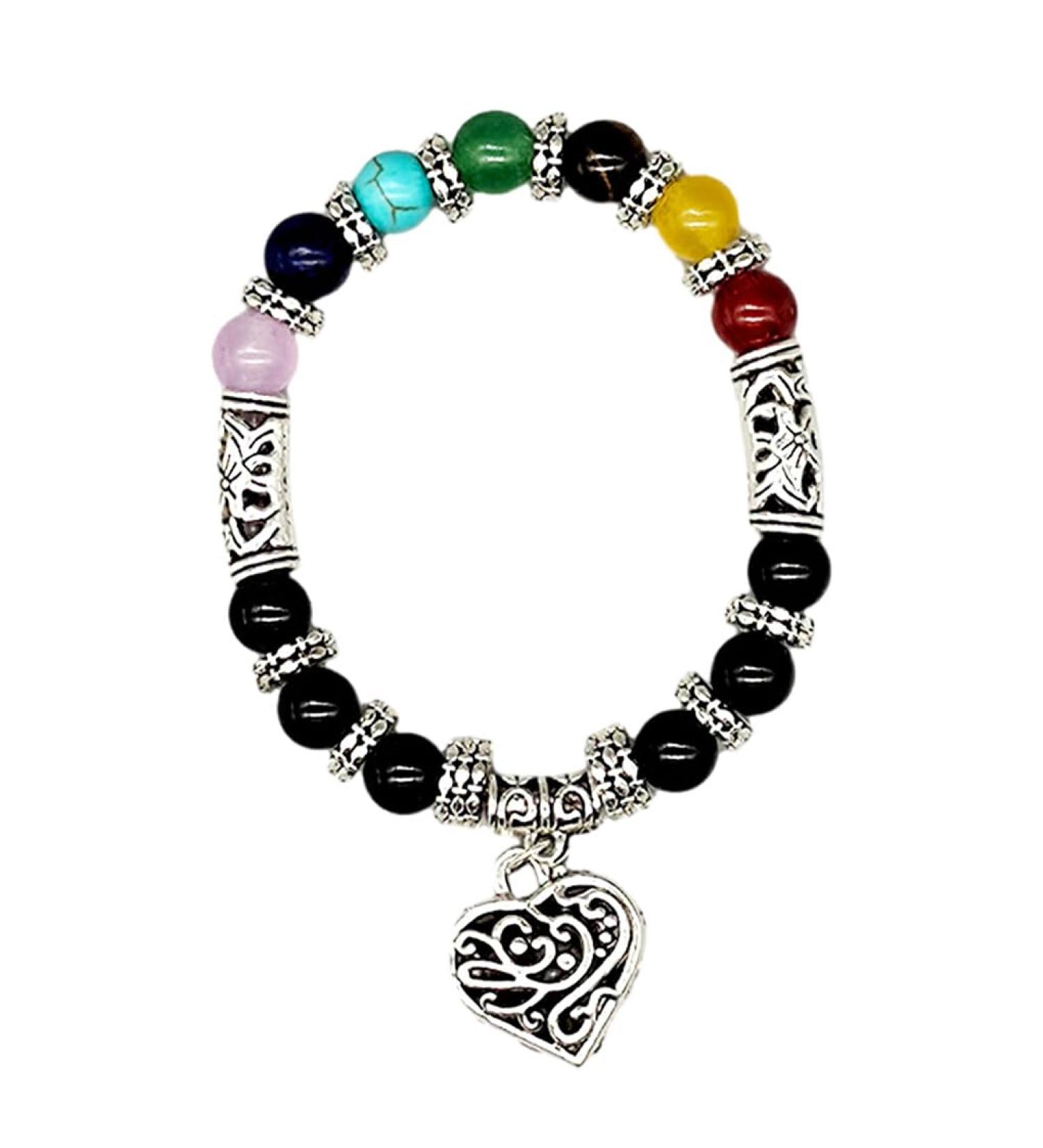 YIUPEDRFG Natural Stones Bracelet | Energy Balance & Chakra Healing | 7 Crystals 8mm | Perfect Gift for Mindfulness & Wellness - Buy Online on GoSupps.com