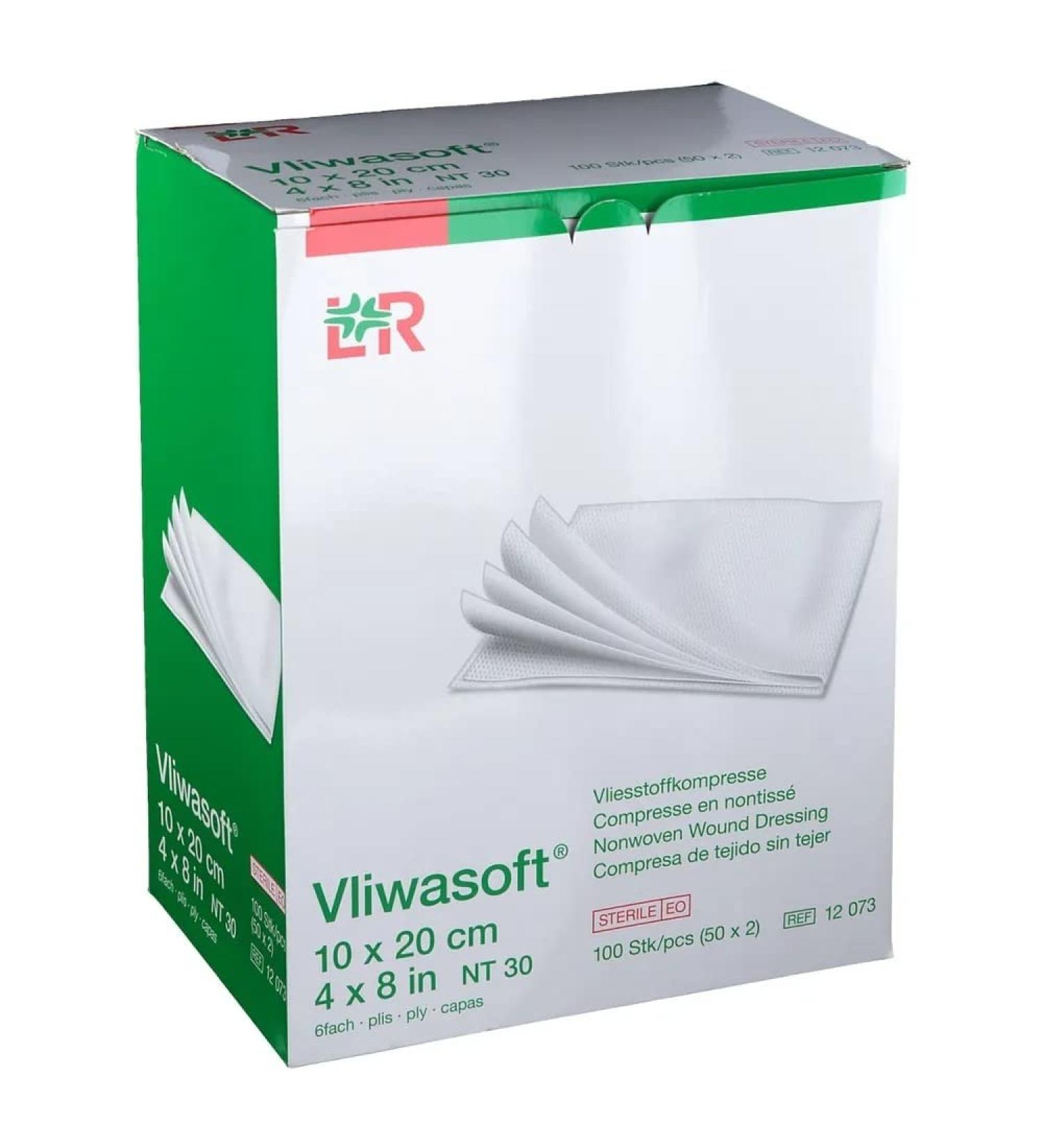 Vliwasoft Sterile Nonwoven Compresses 10x20 cm - 6L for Efficient Wound Care | International Shipping Available - Buy Online on GoSupps.com