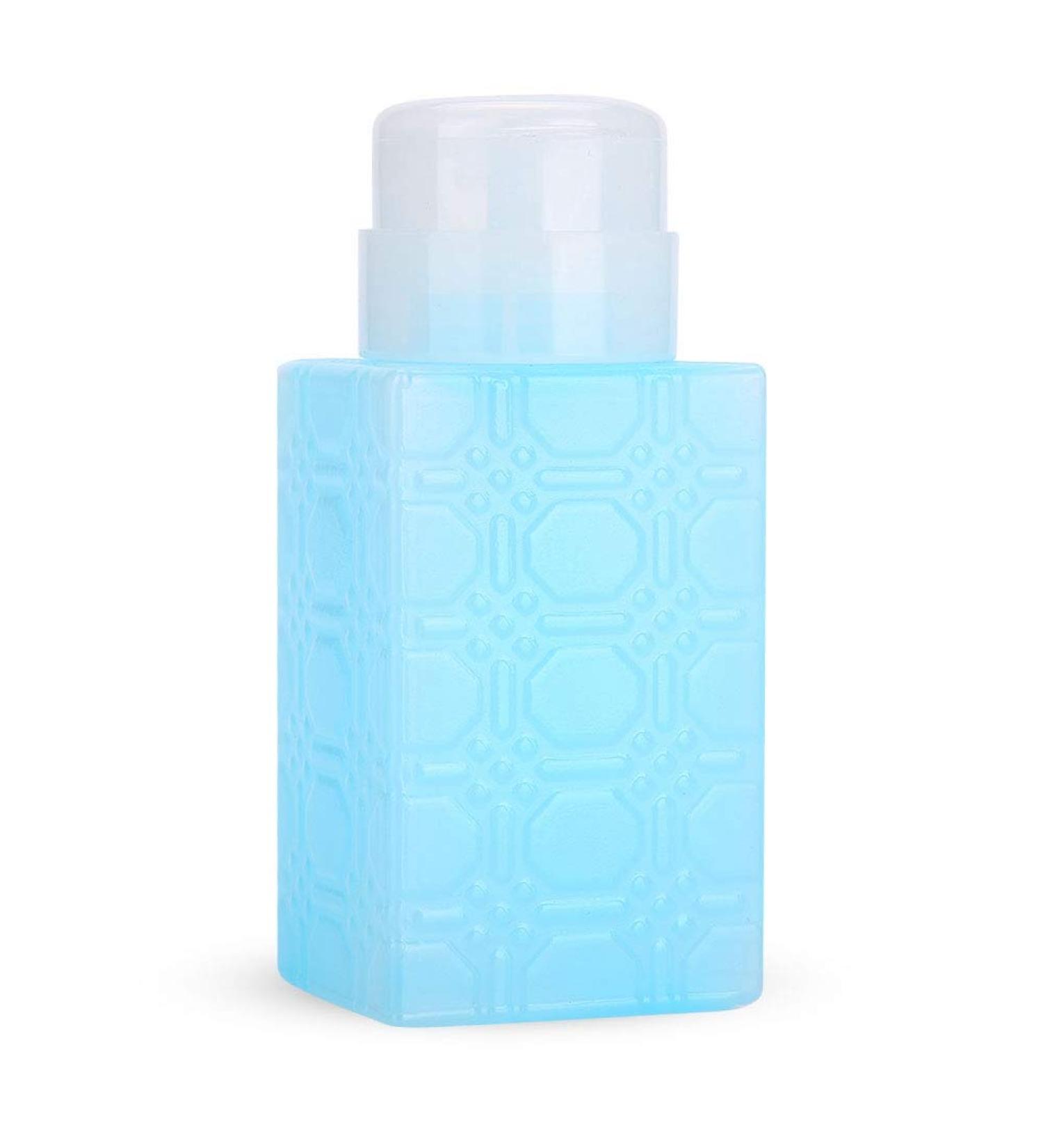  Zhangpu Refillable pump bottle for nail art nail polish makeup remover lotion blue square container - Buy Online on GoSupps.com
