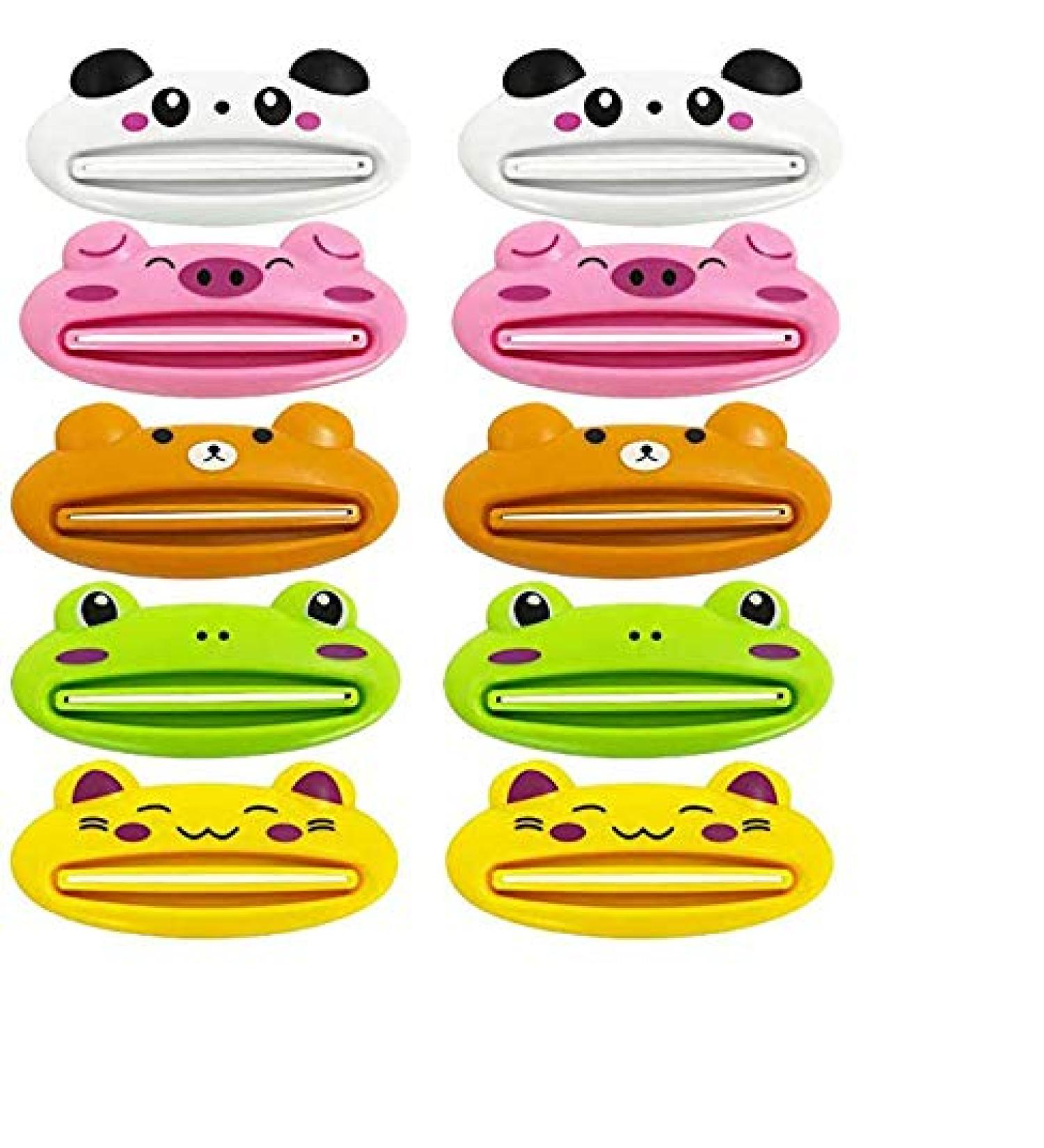 Luckycivia 10 PCS Toothpaste Dispenser Cute Cartoon Animal Plastic Toothpaste Cream Squeezers Toothpaste Tube Squeezer Dispenser Tool - Buy Online on GoSupps.com