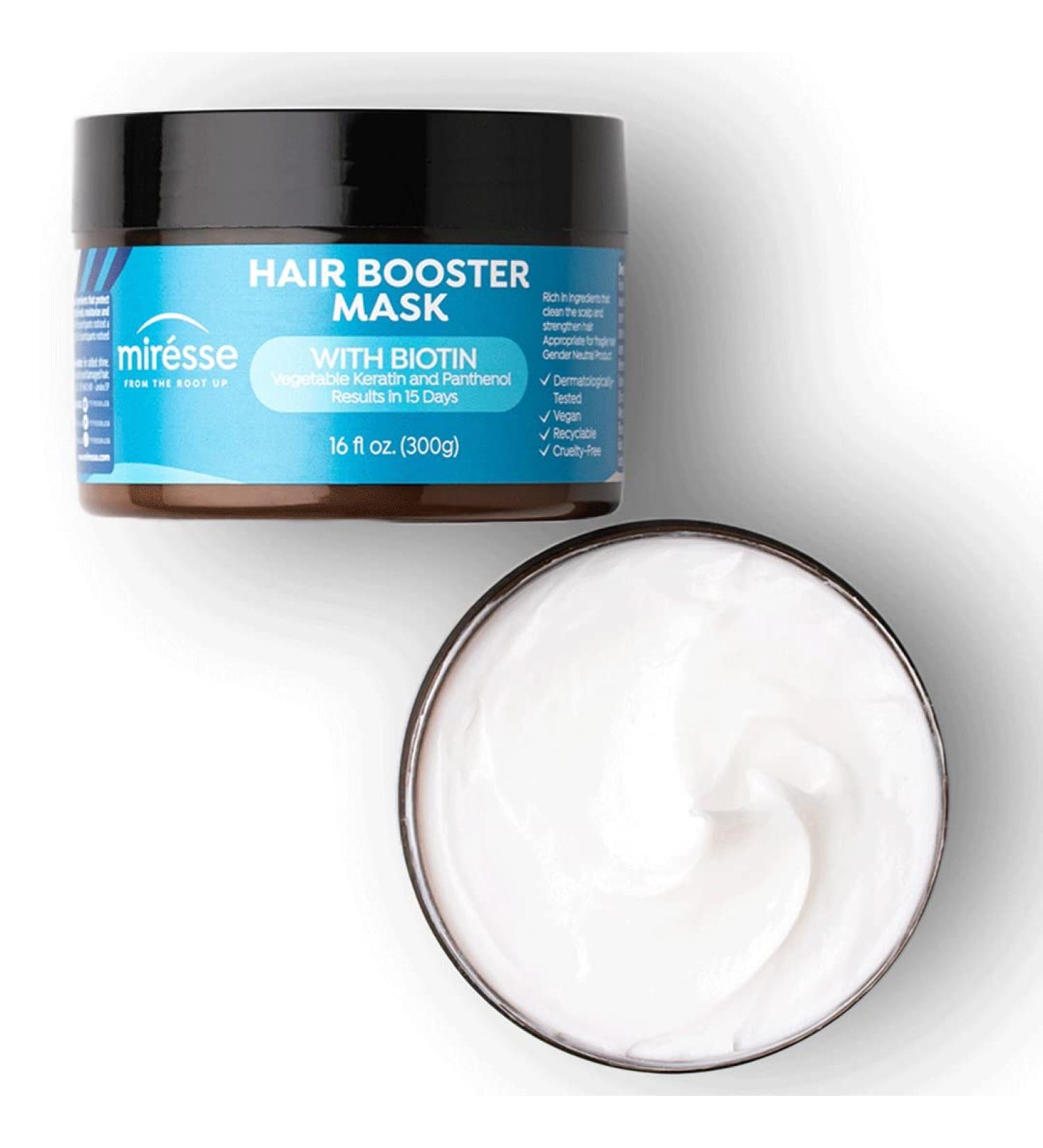 MIRESSE Biotin Booster Hair Mask with Vegetable Keratin and Panthenol | For Men & Women | Strengthens, Repairs, and Nourishes | Clinically Proven Results | 10.14oz - Buy Online on GoSupps.com