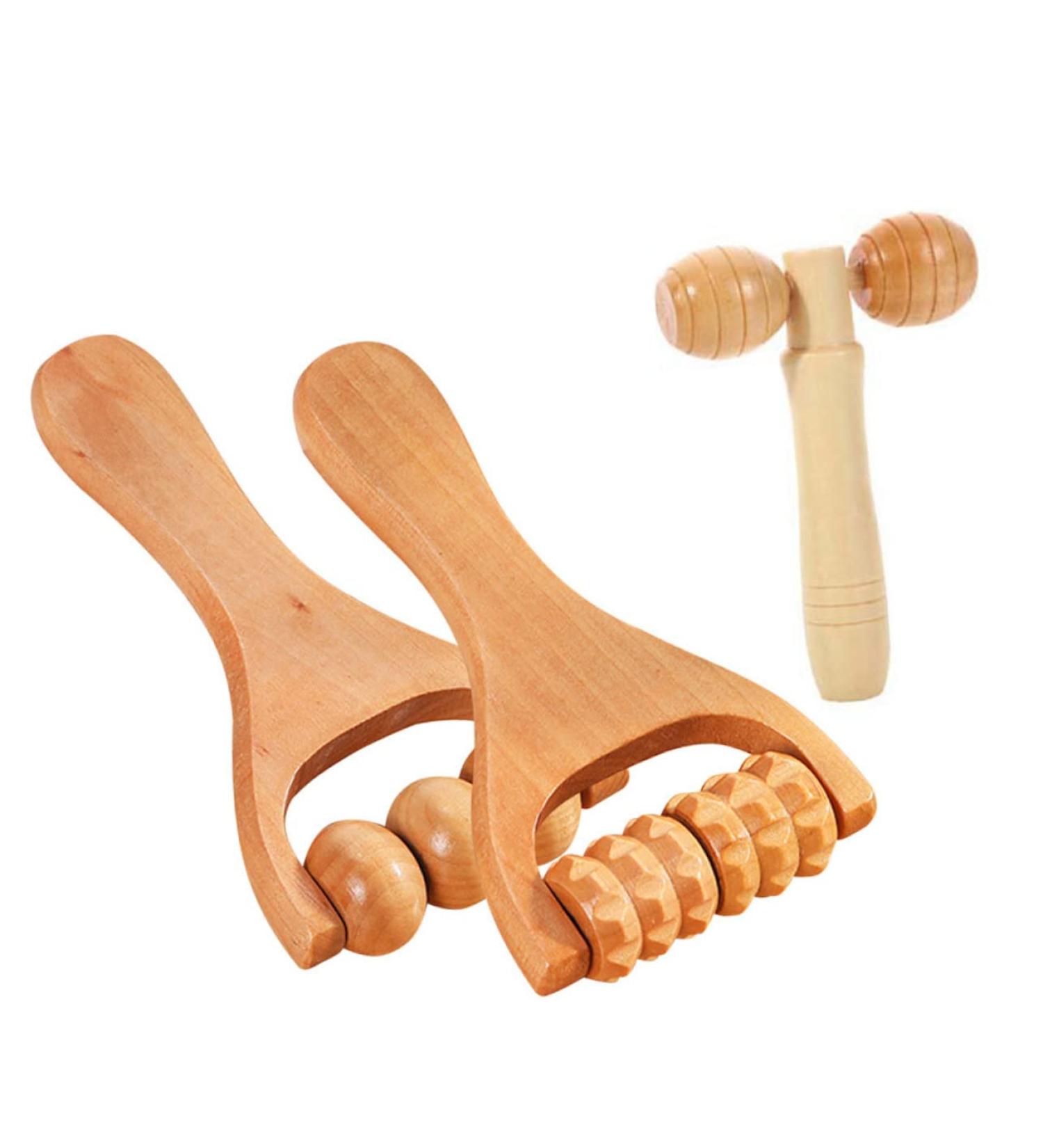 GLEAVI 1 Set Roller Massage - Wood Foot Sole Massager for Relaxation | 15x8CM | International Shipping Available - Buy Online on GoSupps.com