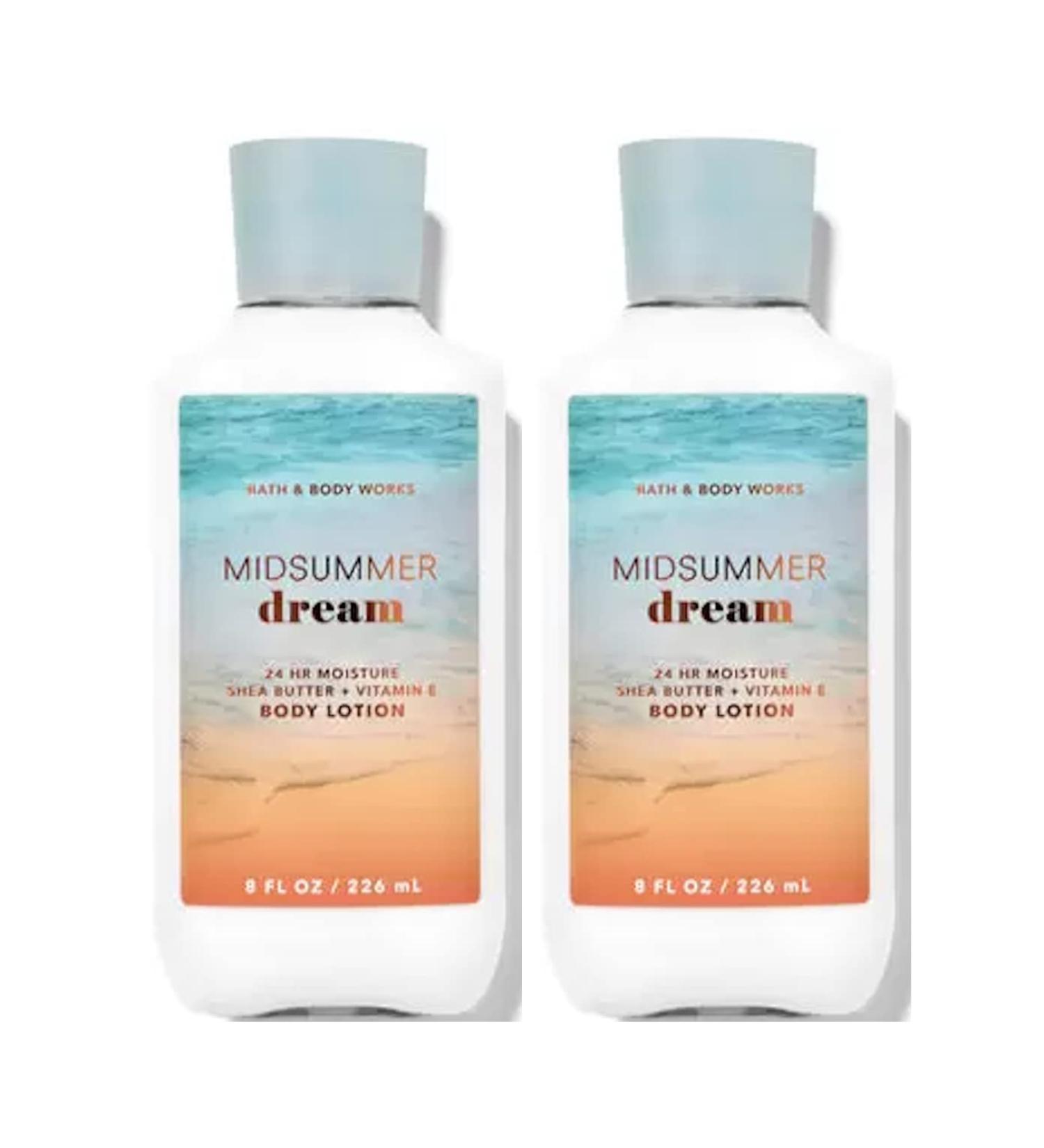 Bath and Body Works Midsummer Dream 2 Pack Super Smooth Body Lotion 8 Oz (Midsummer Dream)