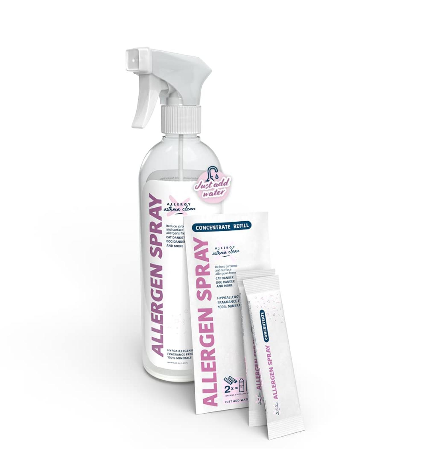 Allergen Spray Pets Dust Allergies & More Air & Surface Control Just Add Water Bottle Plus Two Refills Over 100oz Total 101 Ounce (Pack of 1) - Buy Online on GoSupps.com