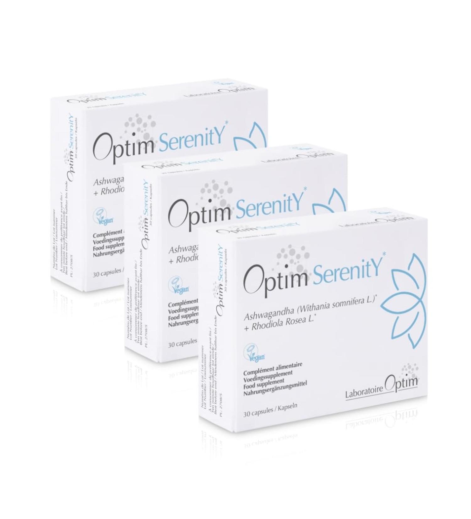 Bionoto 3 x Optim Serenity 3 x 30 capsules Ashwagandha & Rhodiola natural stress supplement serenity & emotional balance restful sleep - Buy Online on GoSupps.com