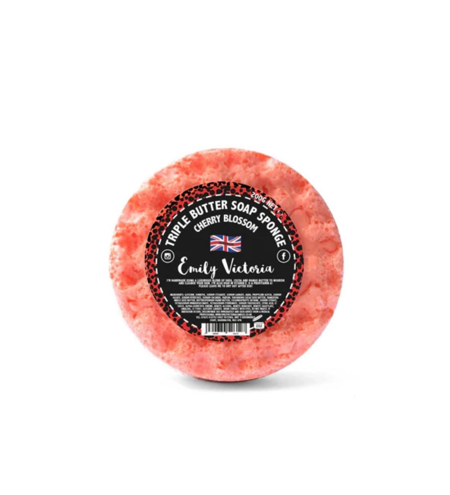 Cherry Blossom Triple Butter Soap Sponge by Emily Victoria