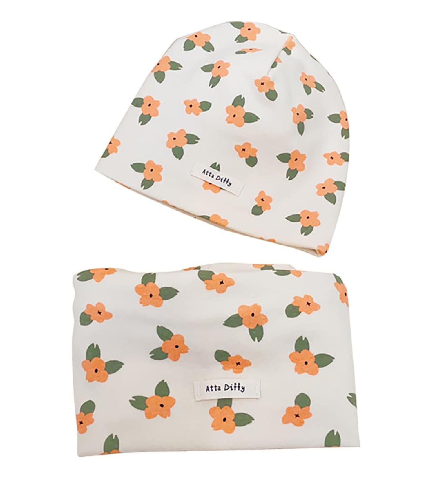 Kids Cotton Hat Scarf Set - Beanie Hats + Tube Scarf for Boys and Girls | Set of 2 - Soft Cotton Neckerchief Round Scarf | Color#14 L | Ages 3-7 - Buy Online on GoSupps.com