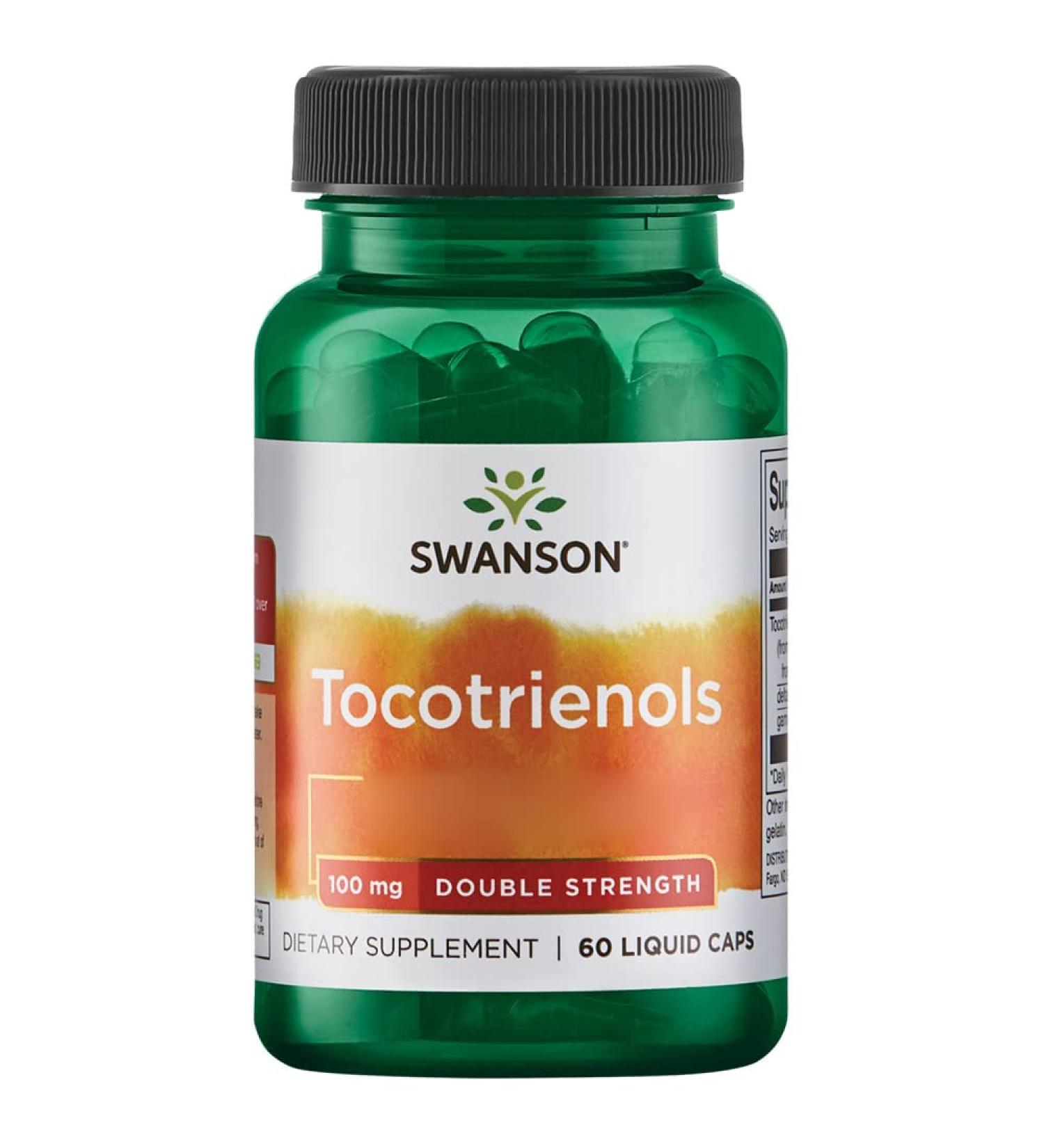 Swanson Tocotrienols Double Strength Vitamin E - 60 Liquid Capsules High Dosage Gluten-Free & Non-GMO - Laboratory Tested for Quality - Buy Online on GoSupps.com