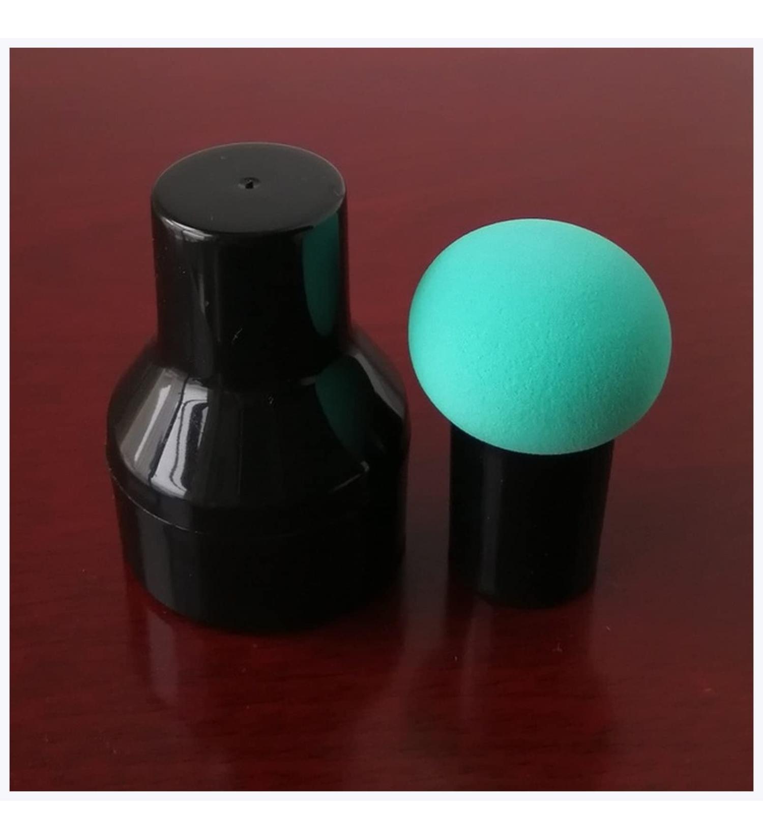 Makeup Sponge Non-latex Makeup Sponge Mushroom Head Powder Liquid Foundation Puff Dry & Wet Multi- function Cosmetic Tool Tamp Storage Box Makeup Sponge Holder(Mint green and cap) - Buy Online on GoSupps.com