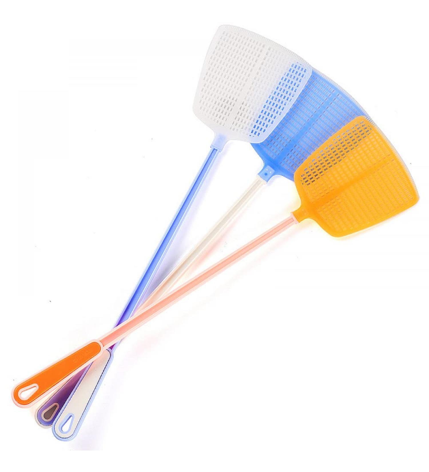 ShuWen Fly Swatter 3PCS Plastic Multi Pack Manual Fly Squat Insect Mosquito Wasp Pest Control with Long Flexible Handle for Flies and Mosquito Heavy Duty Assorted Colors - Buy Online on GoSupps.com