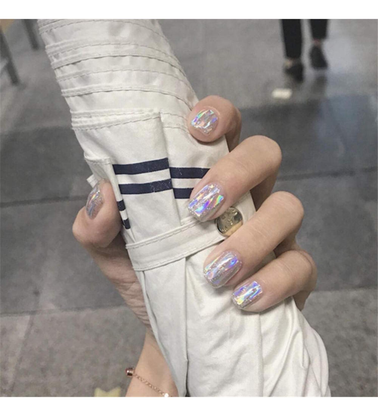 Press on Nails False Nails Full Cover Press Nails Artificial Finger Acrylic Nail Kit Manicure Kit for Women Fingernails Colorful Colored Glaze-24 Pieces - Buy Online on GoSupps.com