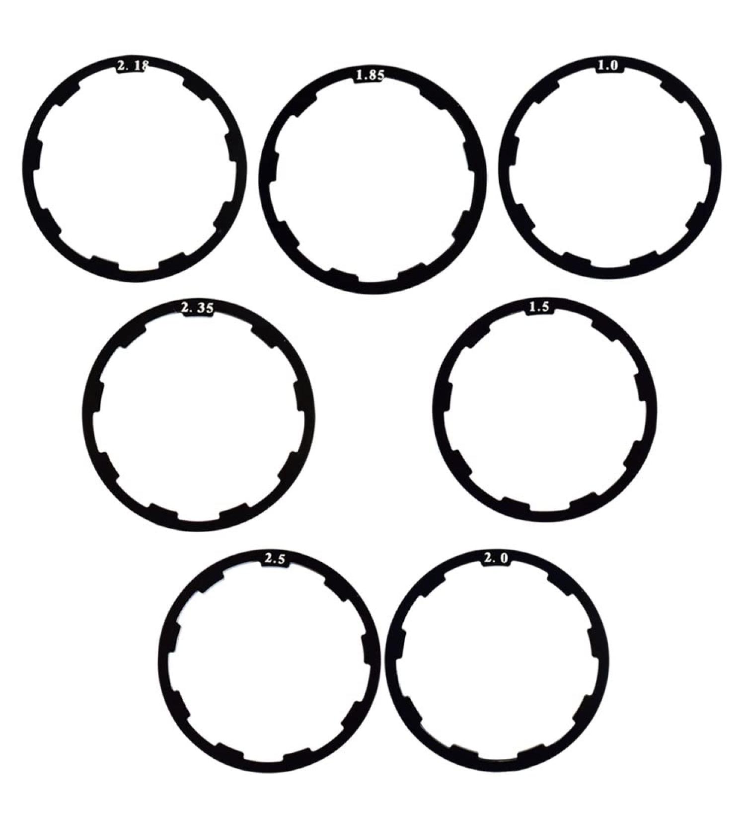 Xmomx Bicycle Flywheel Washer Spacer Cassette Headset Gasket Hub Bottom Bracket Bike Cycling Flywheel Axle for MTB Road Bike 1 mm 1.5 mm 1.85 mm 2 mm 2.18mm 2.35mm 2.5mm (7 pcs)