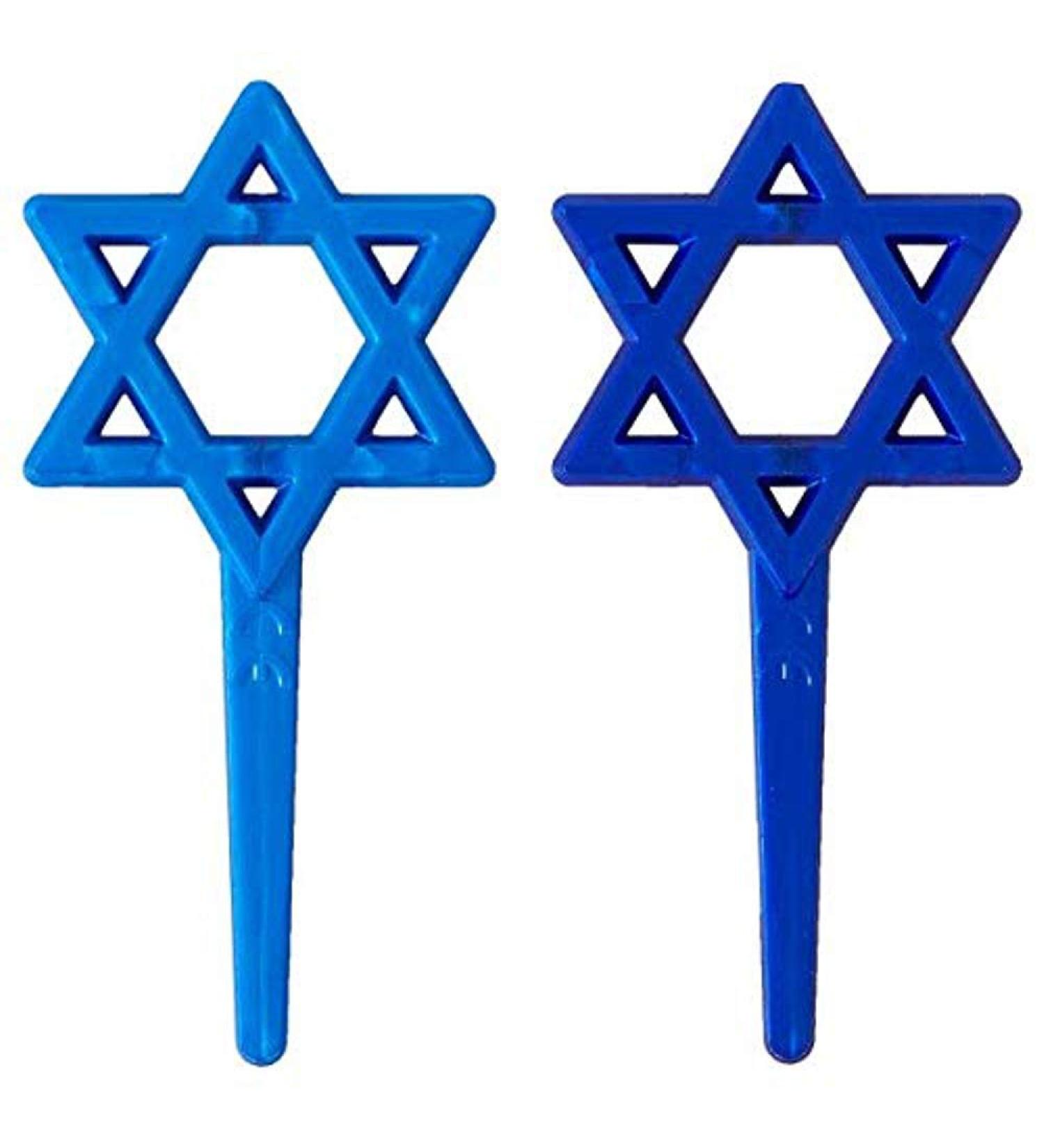 Star of David Hanukkah Cupcake Picks - 24 pc