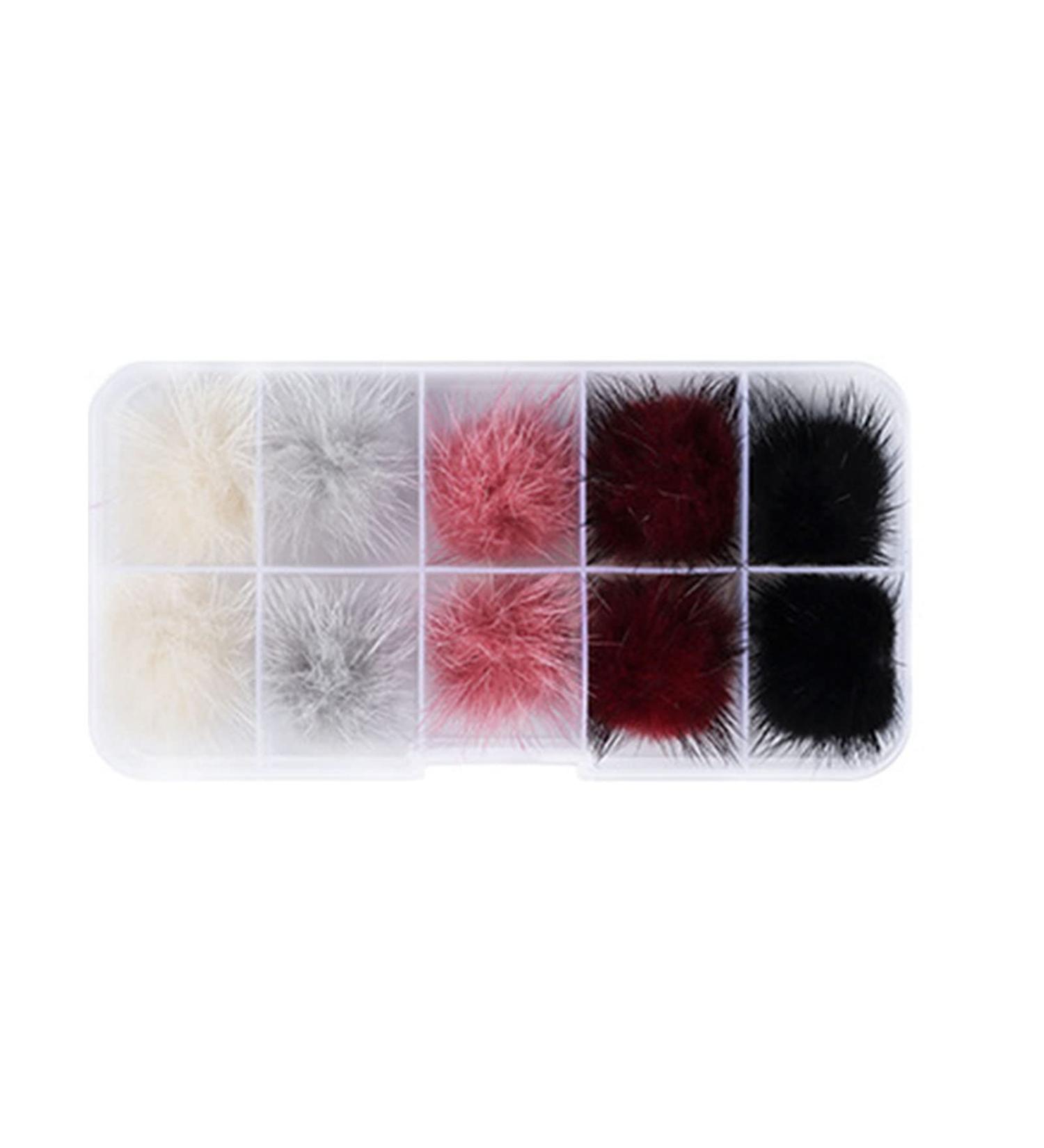Nail Pom Detachable Nail Plush Acrylic Nail Tips Decorations Accessories Nail Multi-Color - Buy Online on GoSupps.com