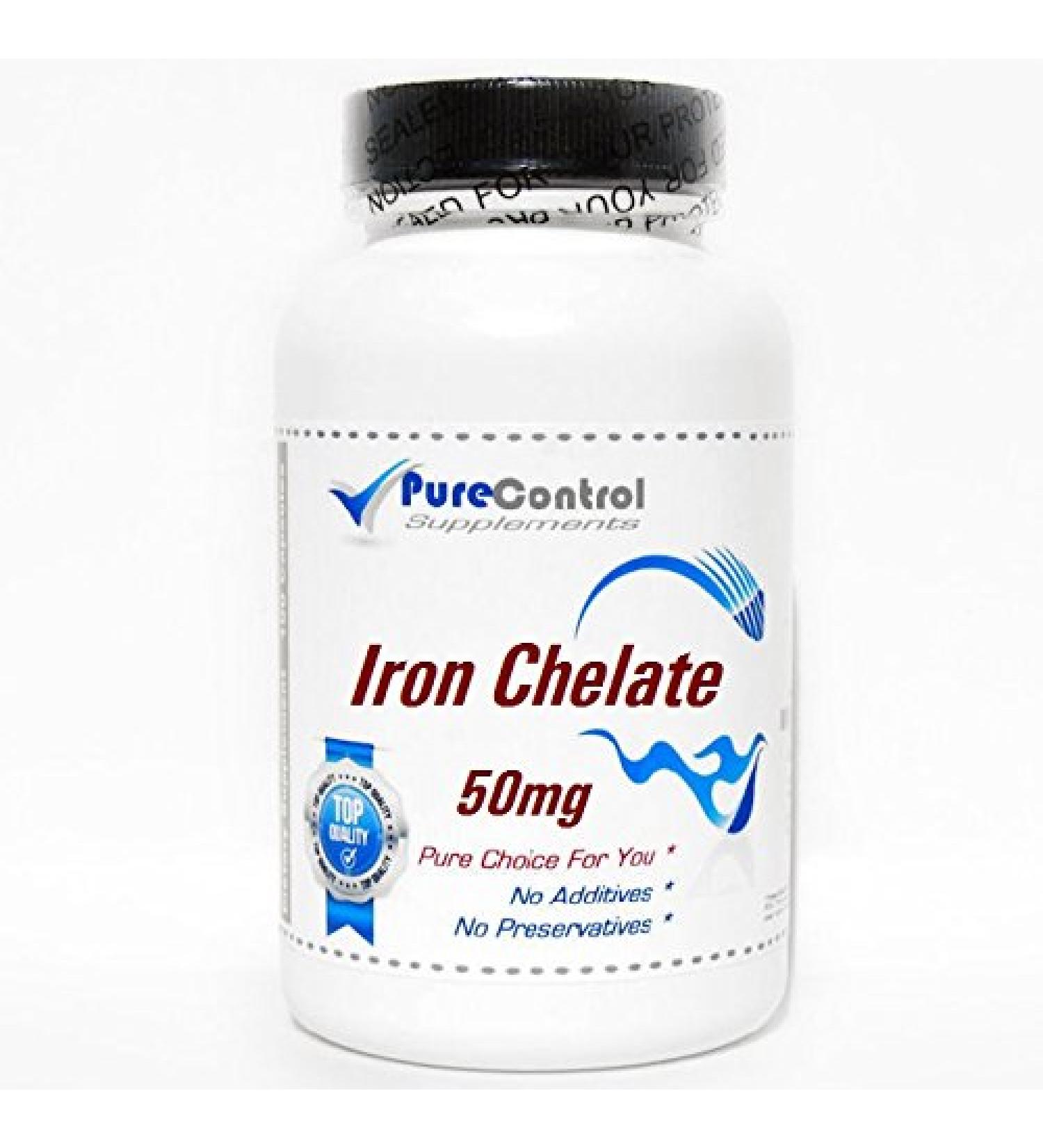 Iron Chelate 50mg // 100 Capsules // Pure // by PureControl Supplements