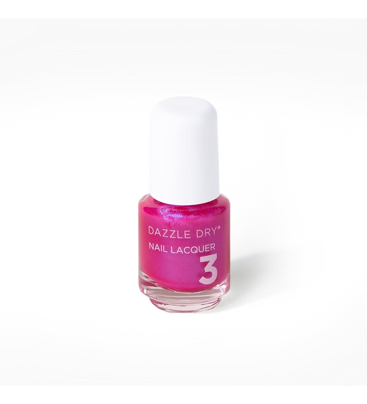 Dazzle Dry Nail Mini Lacquer - Beloved Hot Pink Shimmer (0.17 oz) | Semi-Sheer 5 Manicures - Buy Online on GoSupps.com