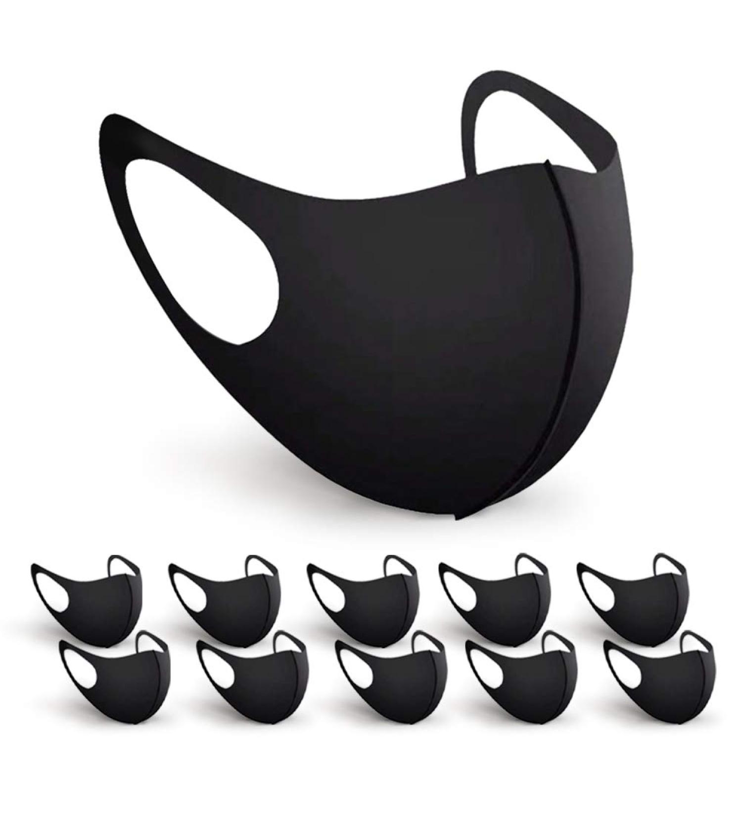 Buy BartZart Shabo 10-Pack Unisex Black Fabric Masks | Breathable & Washable Everyday Sports Face Masks - International Shipping - Buy Online on GoSupps.com