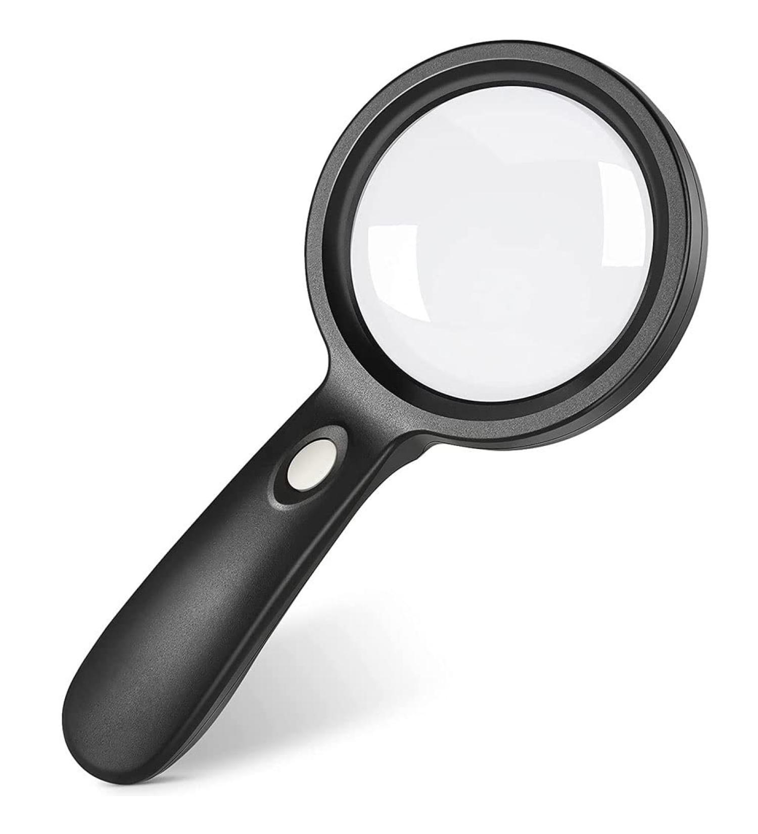 8X Handheld Magnifying Glass Optical Lens Glass Magnifier with 2 LED Lights for Reading Repair Coin Stamp Collection Microscope - Buy Online on GoSupps.com