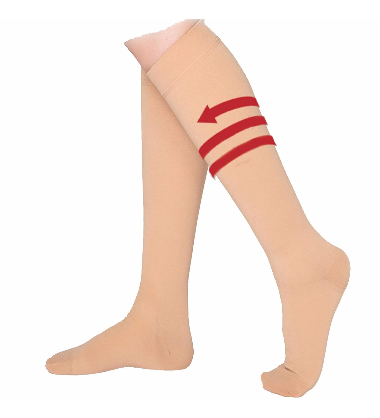 WSYKC Compression Stockings (2 Pairs) | 23-32mmHg Closed Support for Muscle Relief & Varicose Veins - Ideal for Long Hours - Buy Online on GoSupps.com