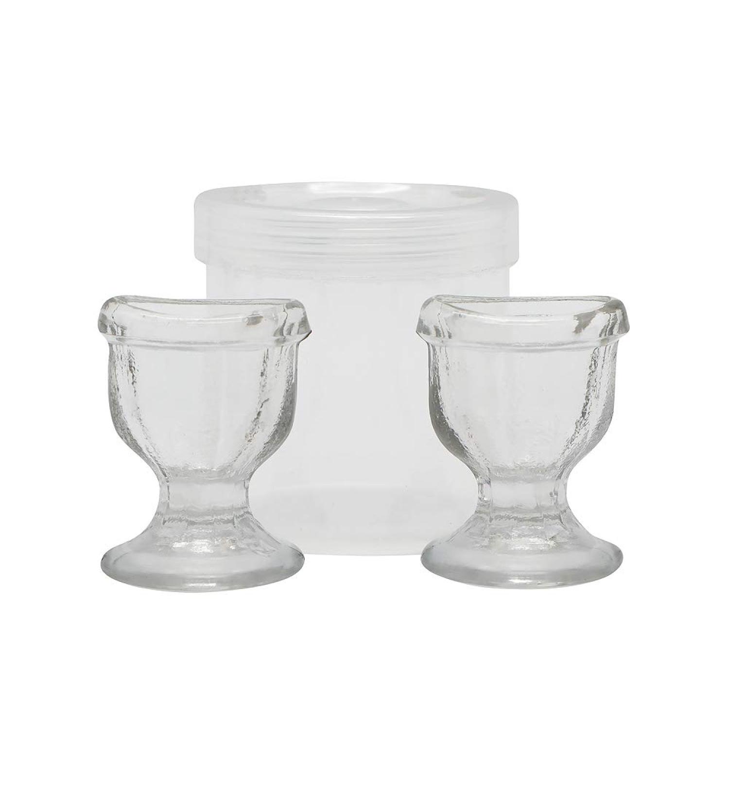ChillEyes Transparent Glass Eye Wash Cup - Set of 2 | Eco-Friendly & Non-Reactive Eye Rinse Solution - Buy Online on GoSupps.com