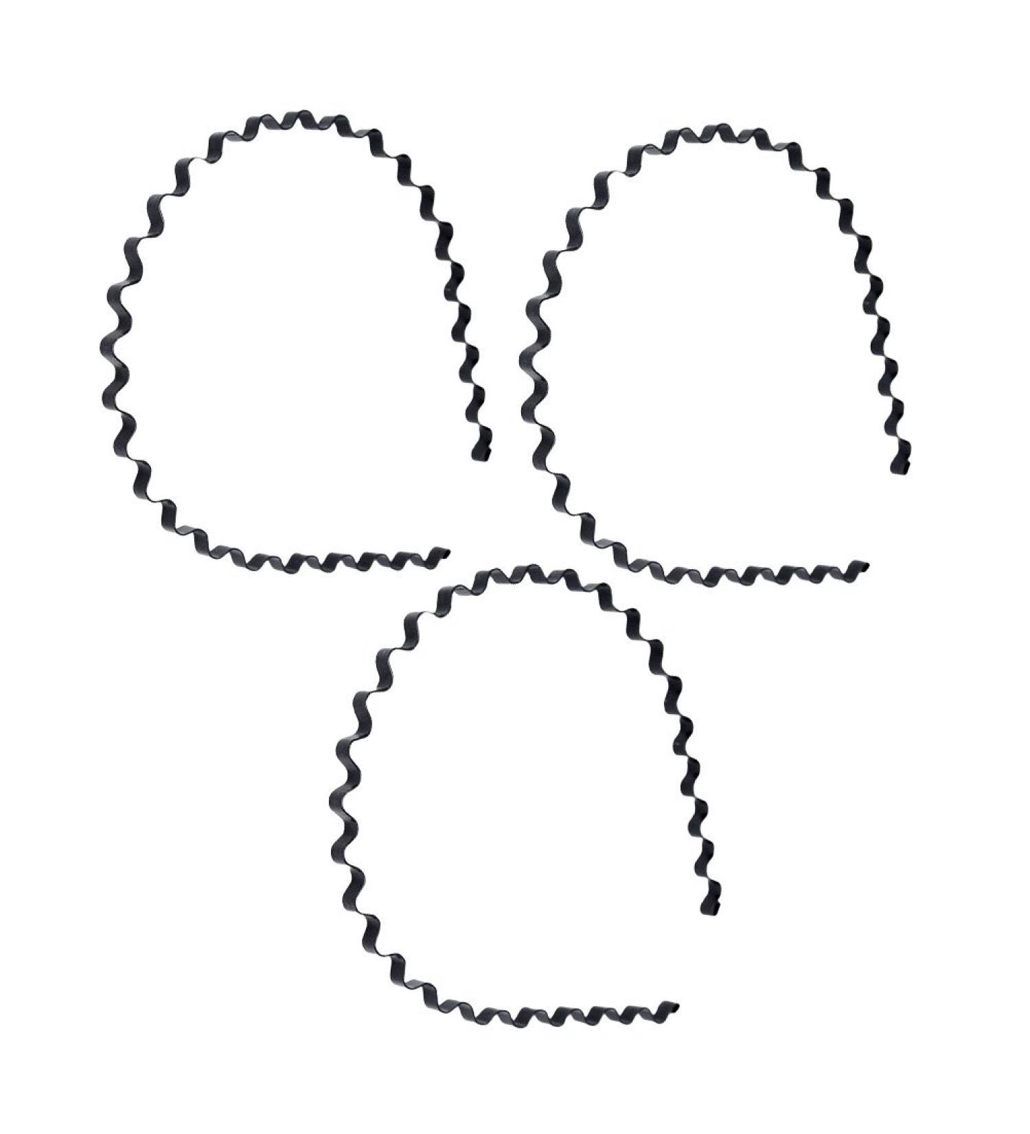 FRCOLOR Metal Headband Wave Shape - 3PCS Hairband for Women & Men - Black for Sports Running & Football - Buy Online on GoSupps.com