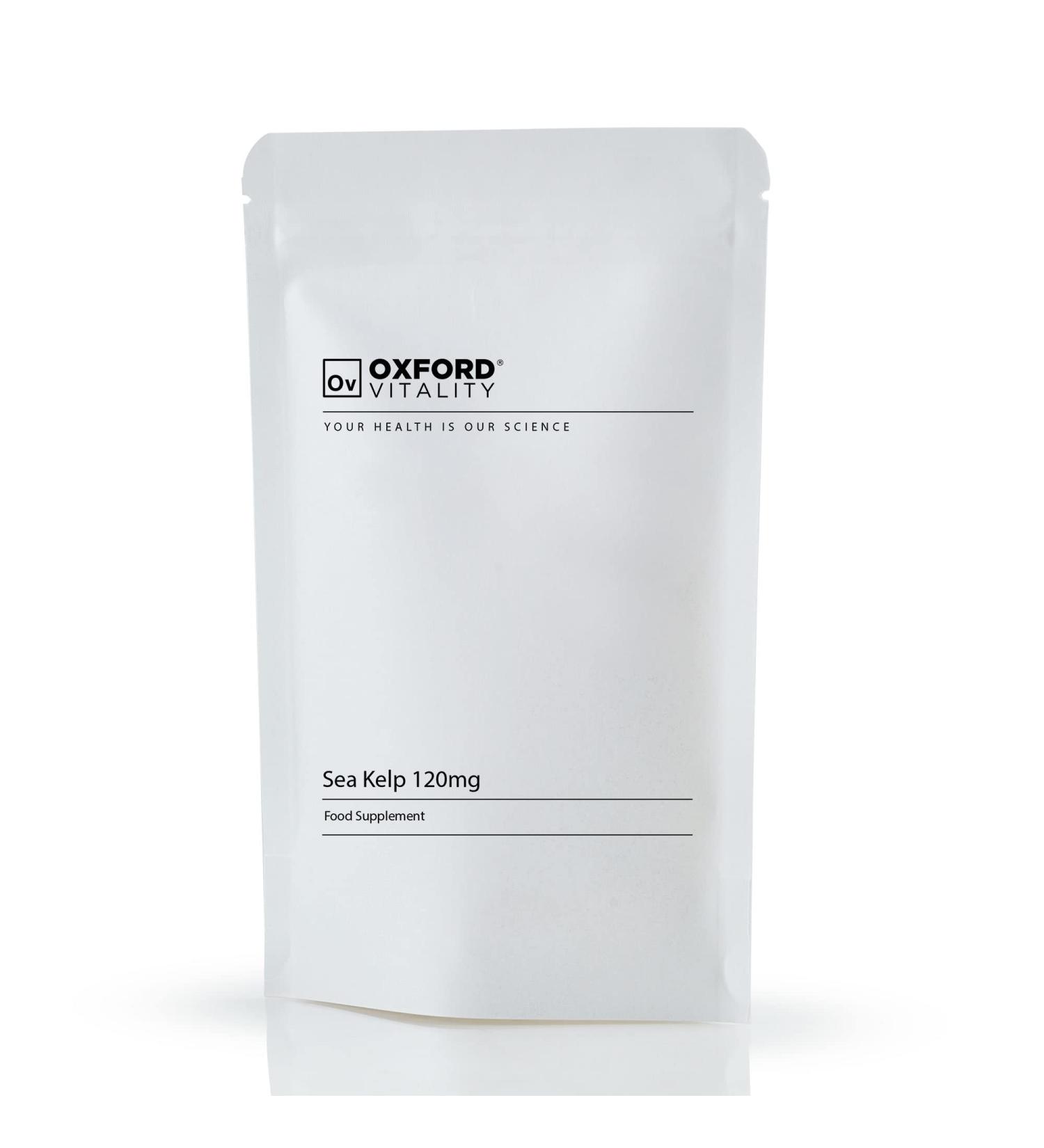 Sea Kelp Tablets 120mg - Iodine Source for Thyroid, Skin & Brain Health | Oxford Vitality - Buy Online on GoSupps.com