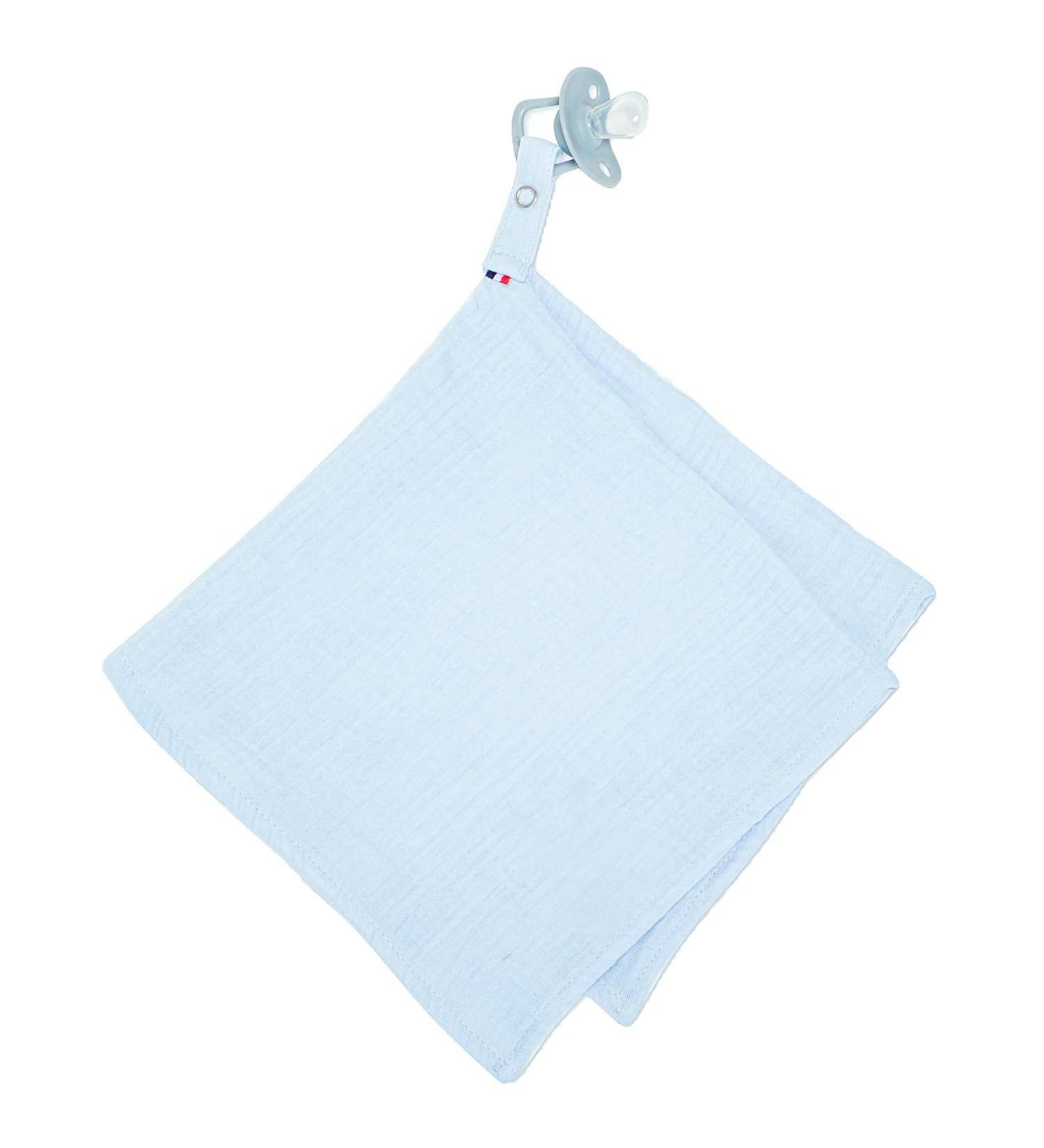 Sevira Kids Cotton Gauze Comforter & Pacifier Chain - One Size Blue - International Shipping Available - Buy Online on GoSupps.com