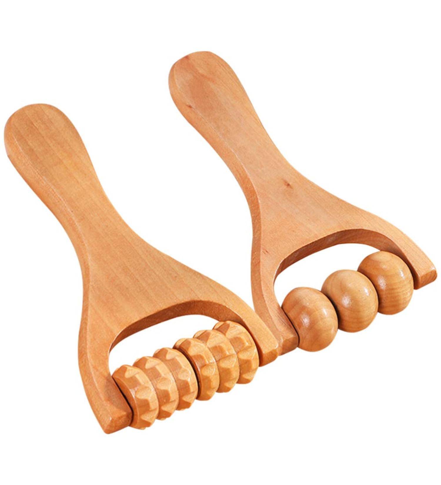 Ciieeo 2pcs Wooden Massage Roller - Bead Massage Tool for Foot & Leg Relief - International Shipping Available - Buy Online on GoSupps.com